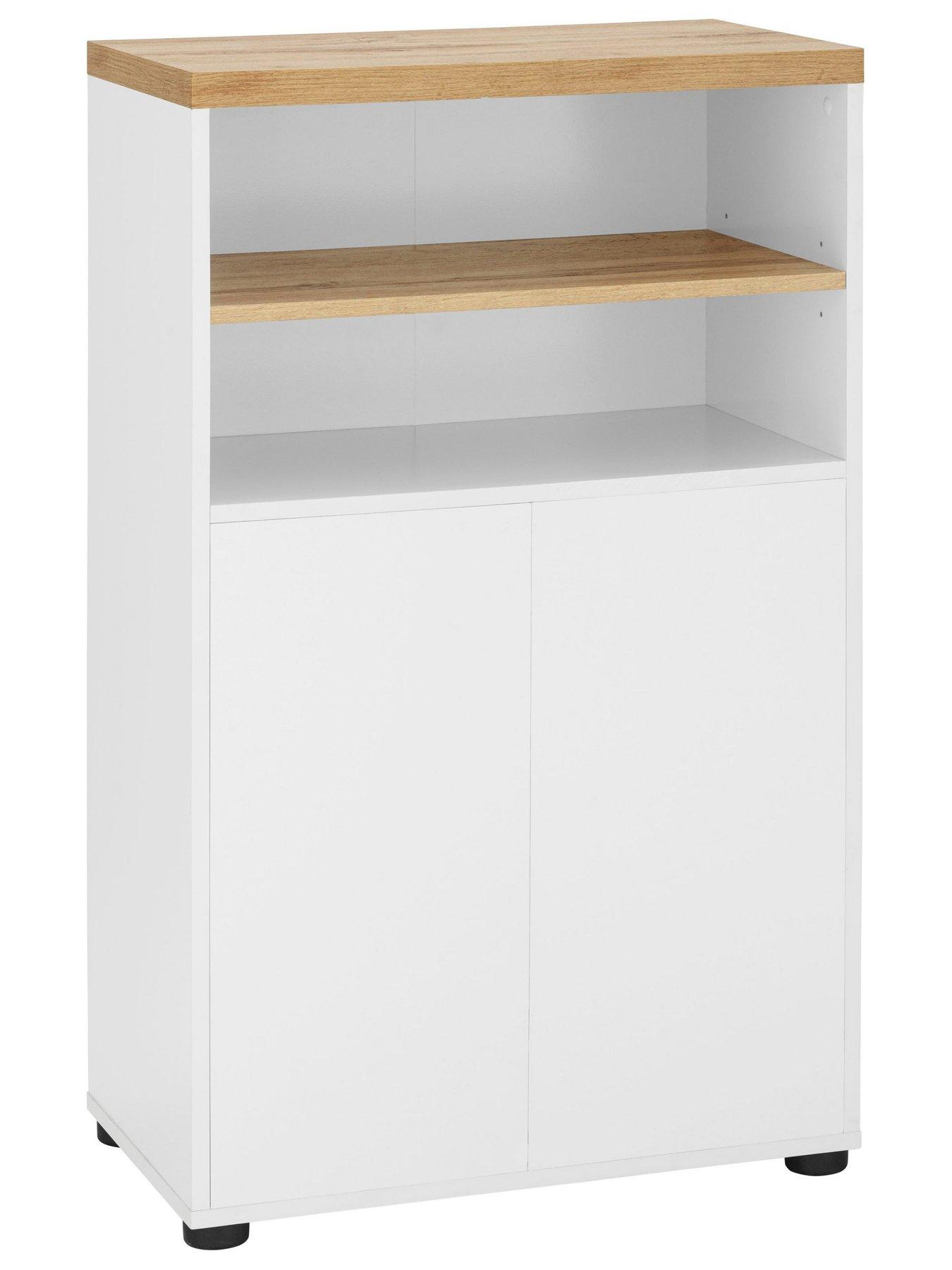  image of dorel-home-thessa-bathroom-storage-cabinet-whiteoak