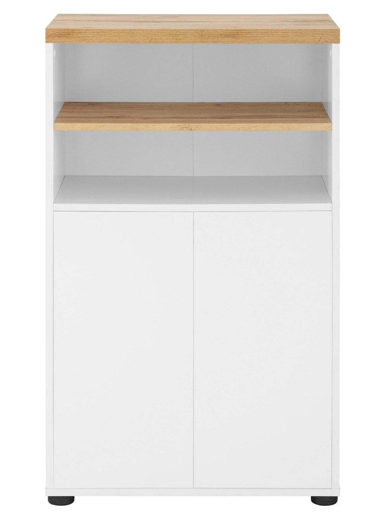  image of dorel-home-thessa-bathroom-storage-cabinet-whiteoak