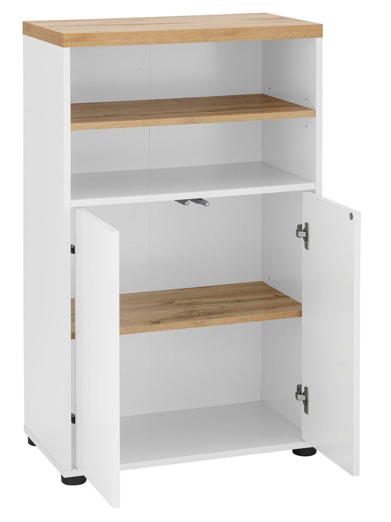  image of dorel-home-thessa-bathroom-storage-cabinet-whiteoak