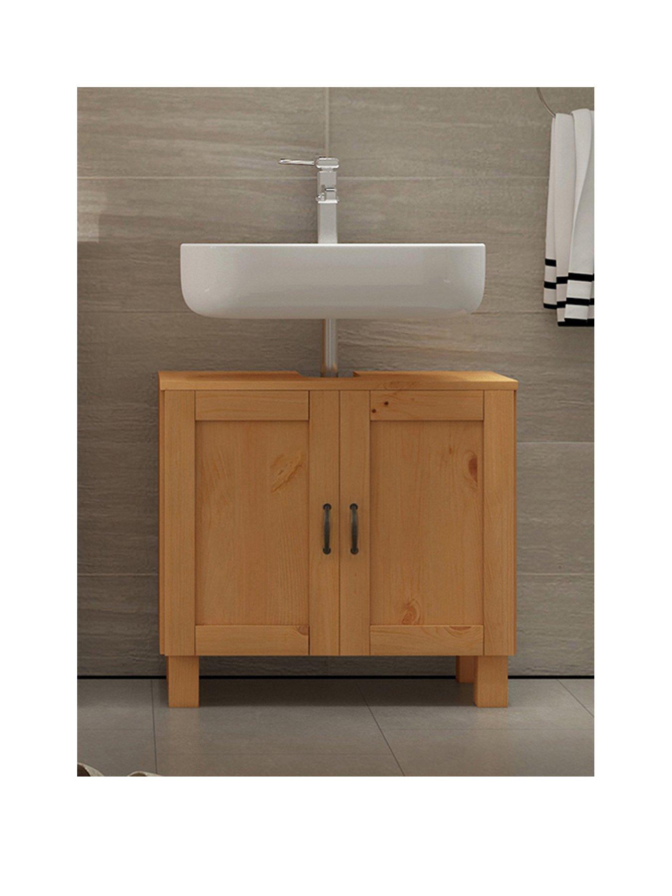  image of dorel-home-alby-under-sink-cabinet-stained-wax