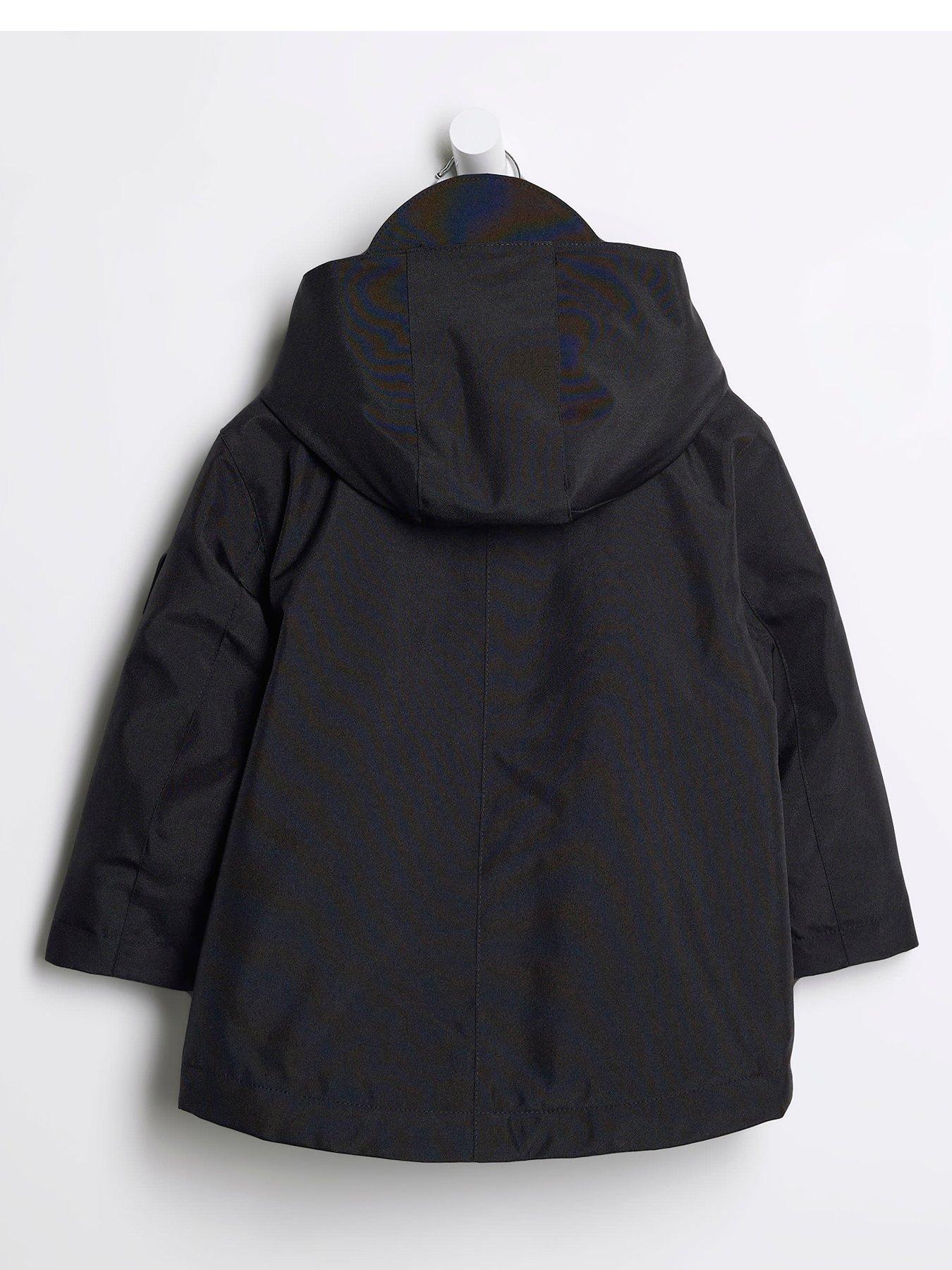 Image 2 of 4 of River Island Mini Mini Boy Parka Coat - Black