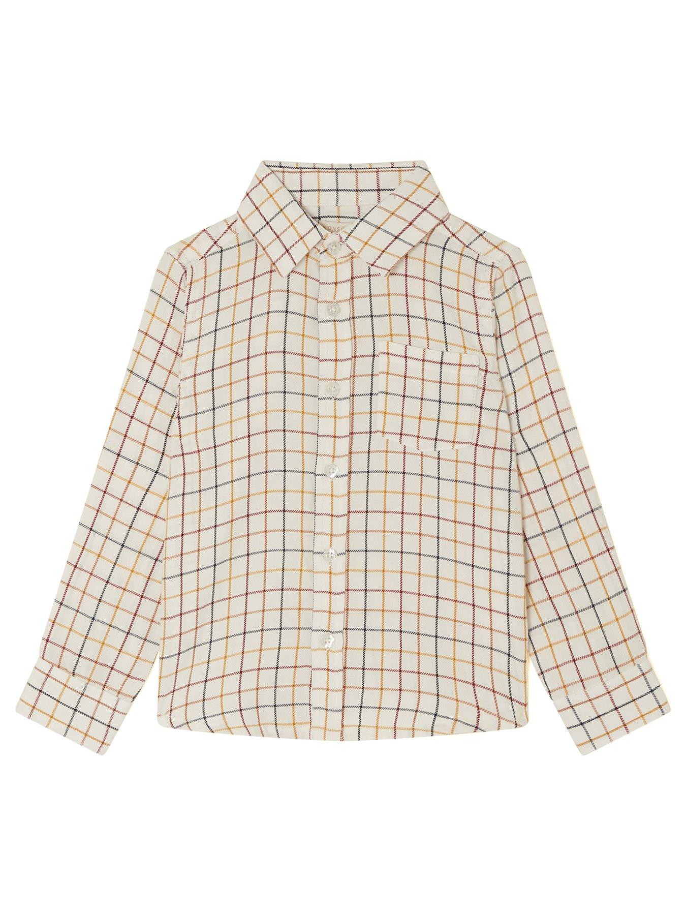 undefined Boys Multi Tattersal Shirt - Brown