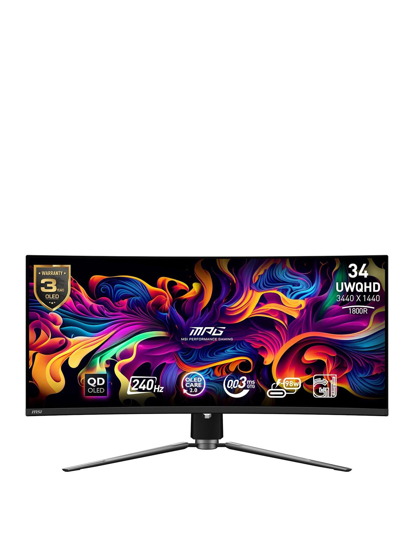 front image of msi-mpg-341cqpx-qd-oled-34-inch-uwqhdnbsp240hz-adaptive-sync-curved-gaming-monitor