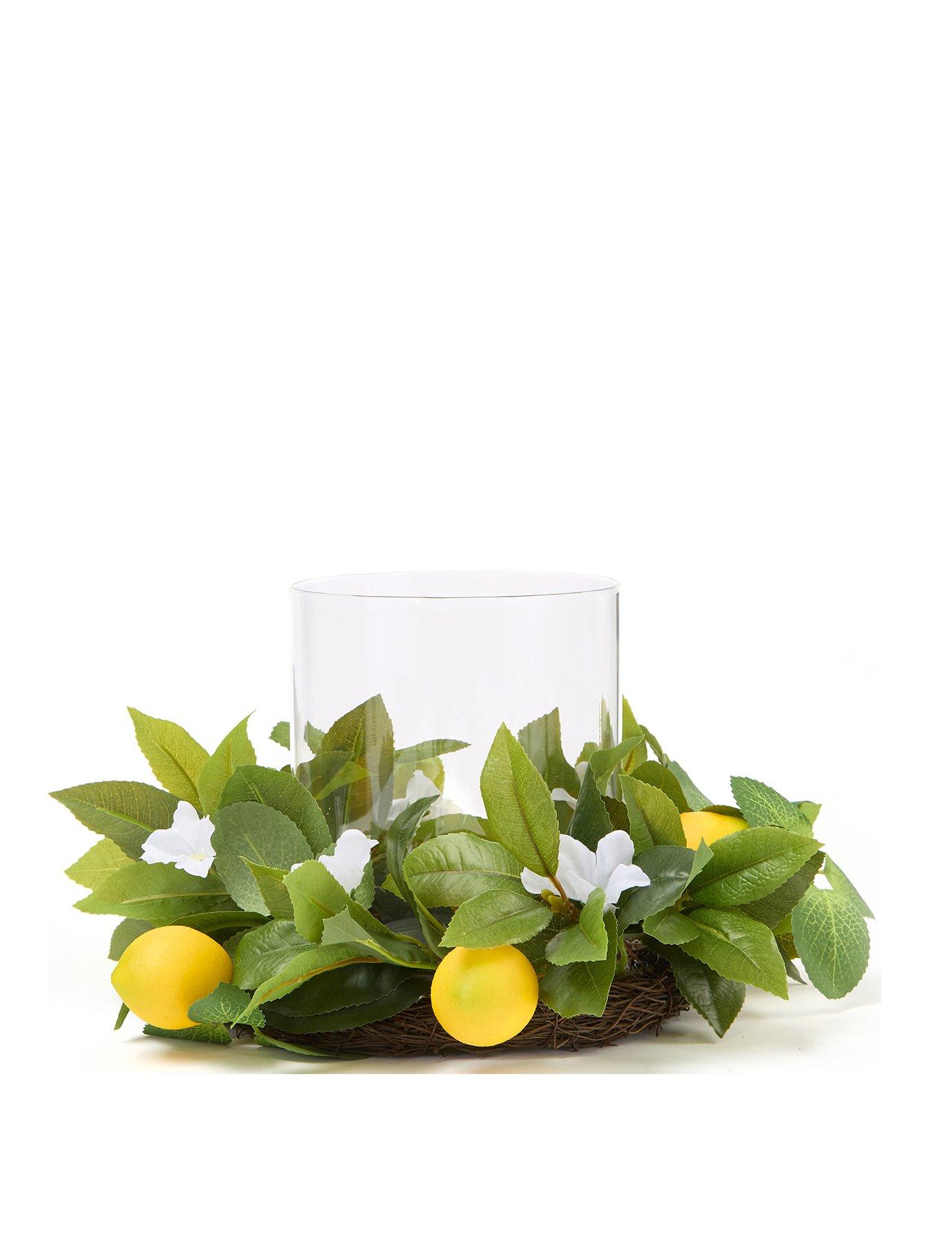  image of the-very-collection-lemon-hurricane-vase-table-centre-35cm