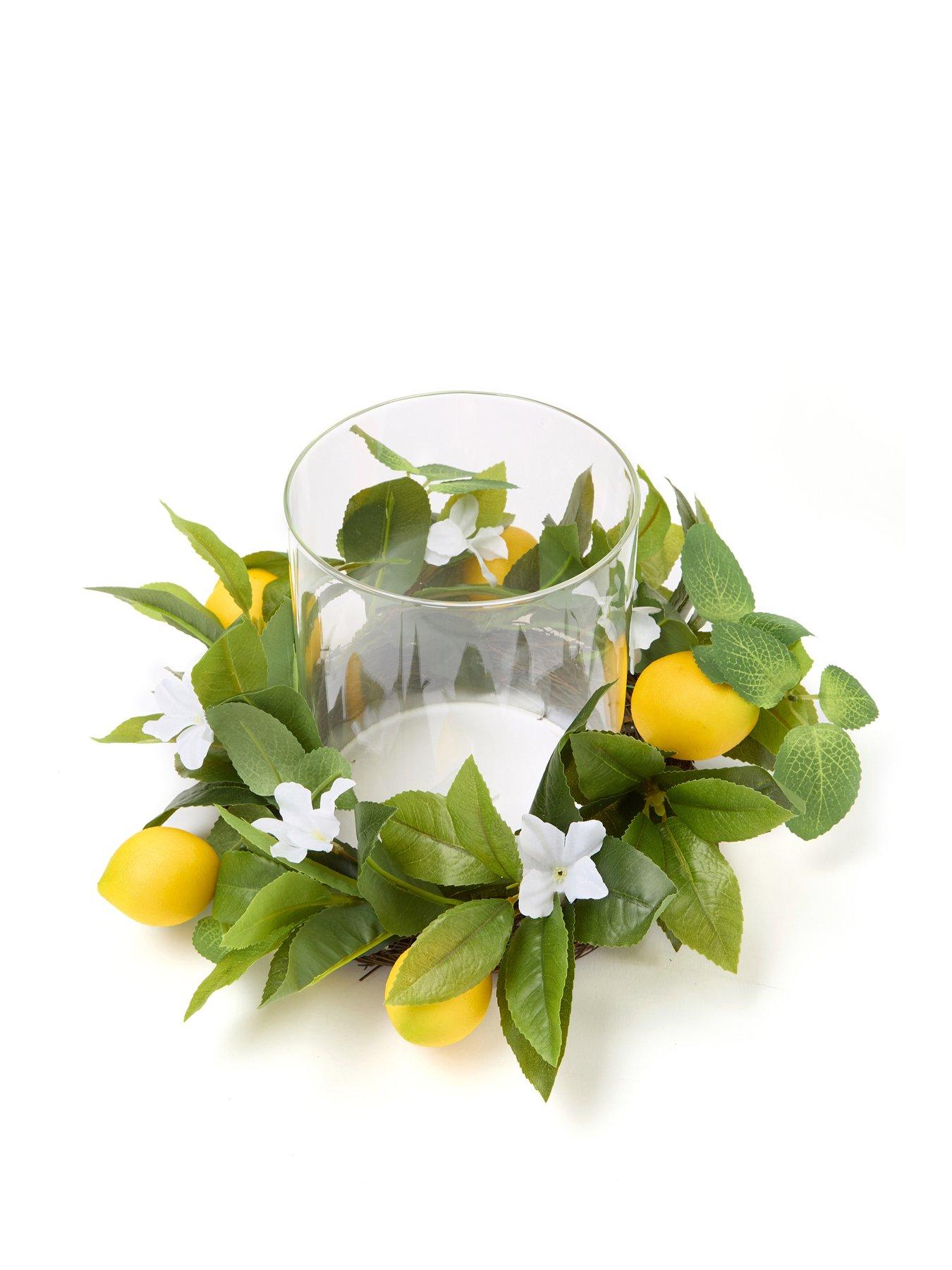  image of the-very-collection-lemon-hurricane-vase-table-centre-35cm
