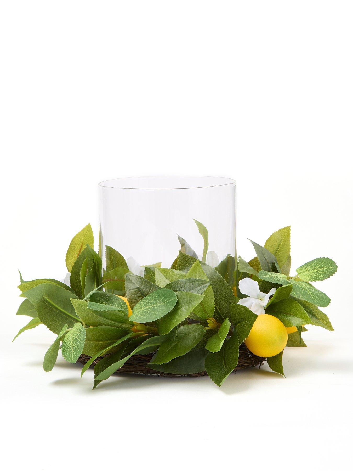 image of the-very-collection-lemon-hurricane-vase-table-centre-35cm