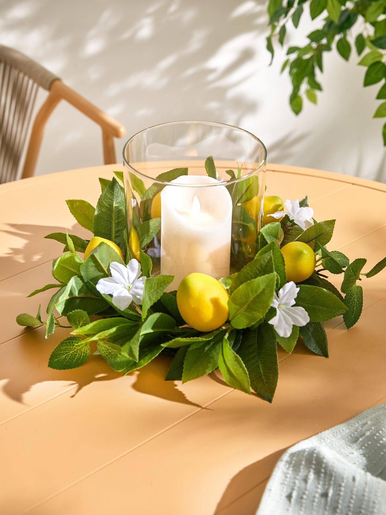Image 6 of 6 of Very Home Lemon Hurricane Vase Table Centre (35cm)