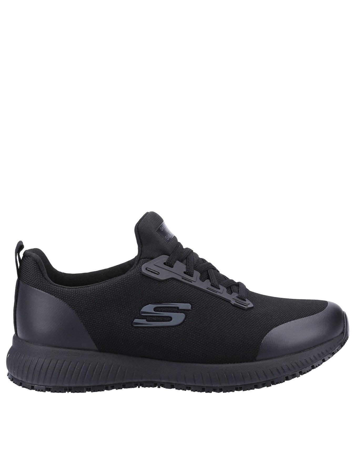 Image 1 of 4 of Skechers Wide Fit Squad Slip Resistant Trainer - Black