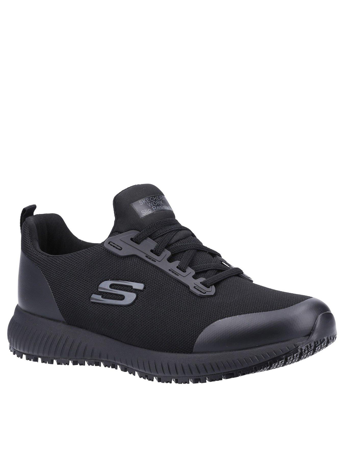 Image 2 of 4 of Skechers Wide Fit Squad Slip Resistant Trainer - Black