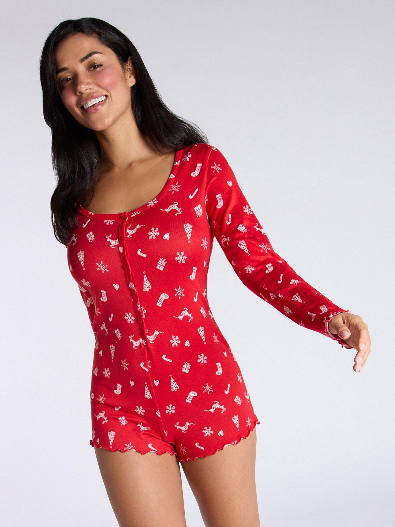 boux-avenue-soft-touch-xmas-pj-playsuit-red