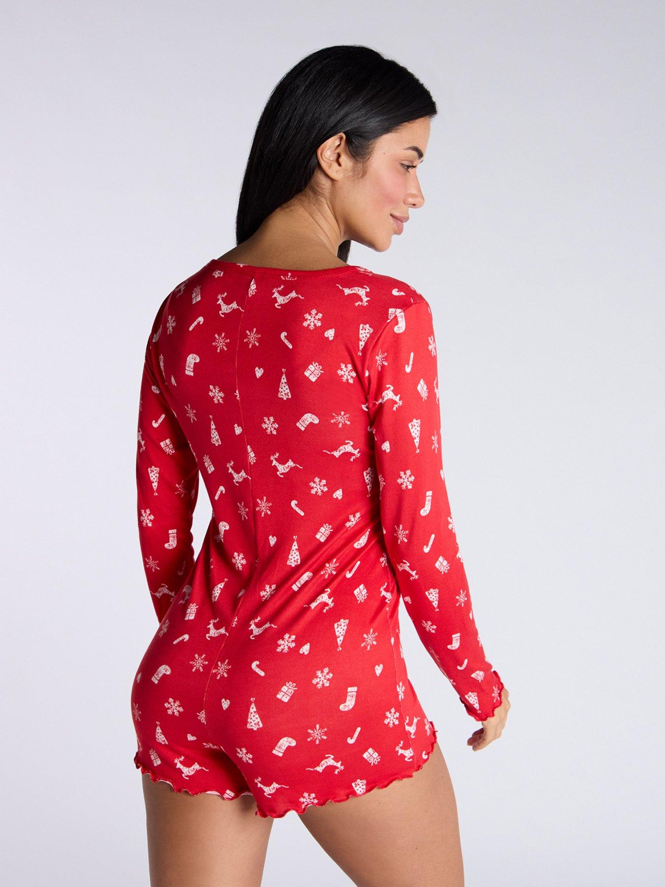  image of boux-avenue-soft-touch-xmas-pj-playsuit-red