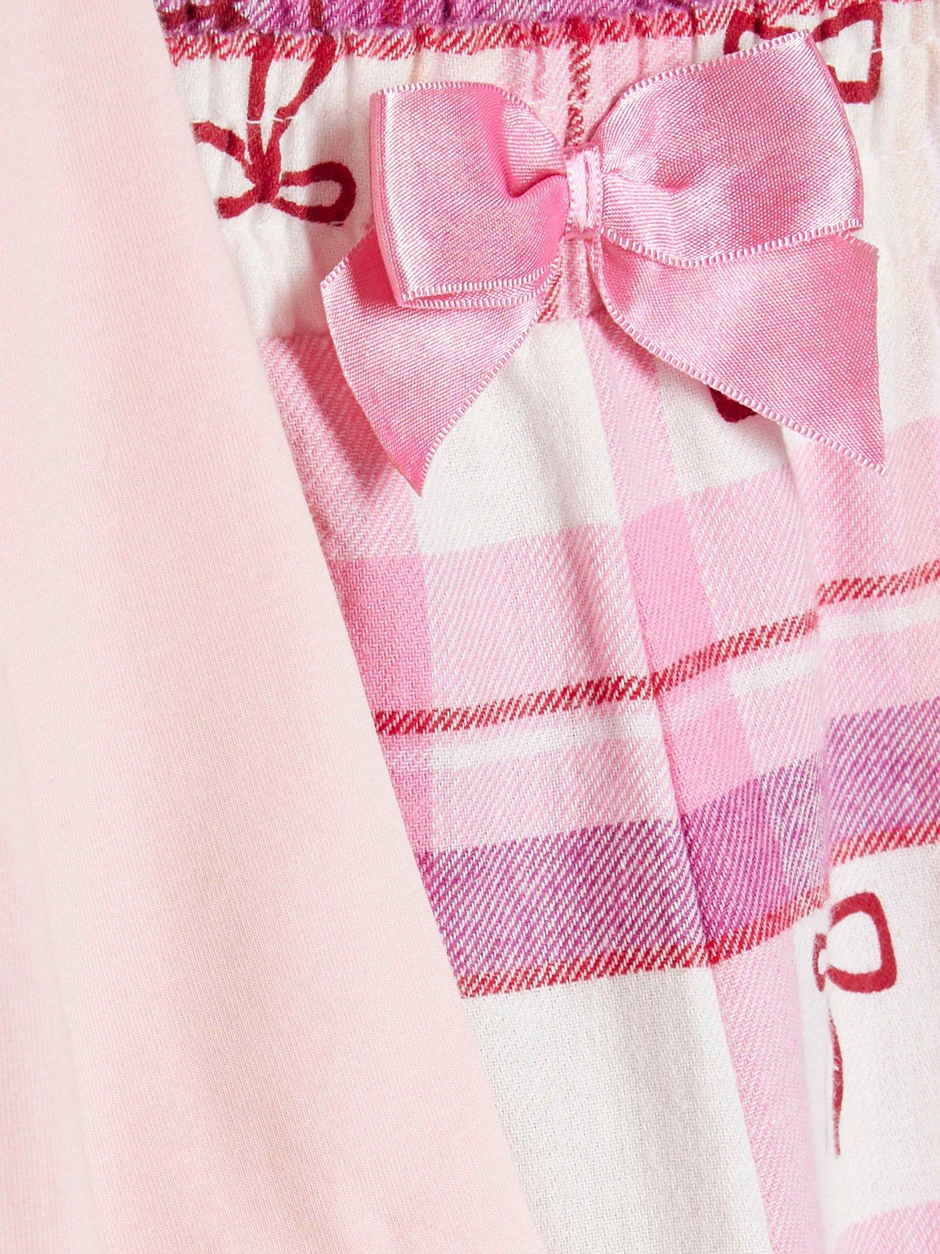Image 5 of 5 of River Island Mini Girls Teddy Bow Pyjama Set - Pink