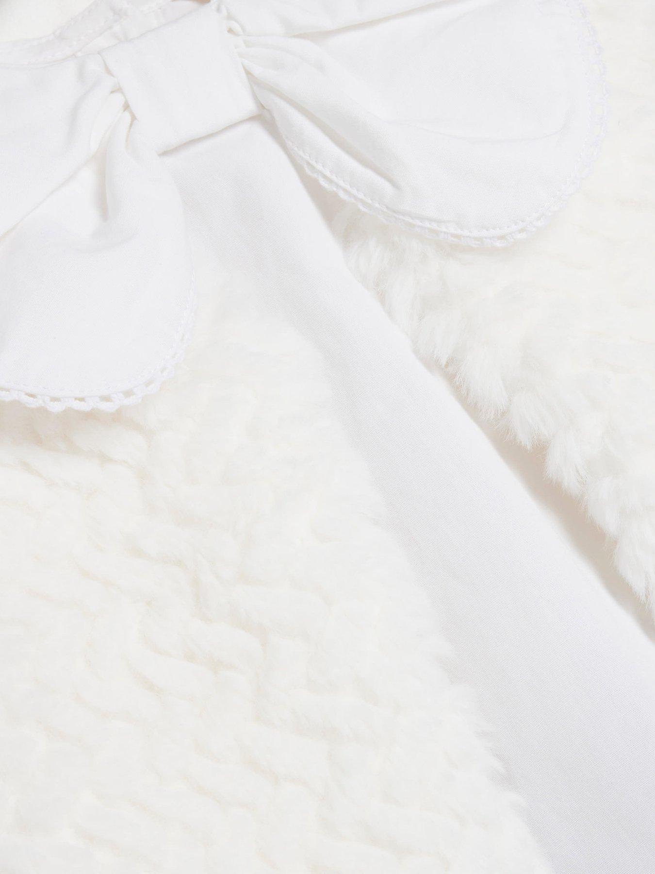 Image 5 of 5 of River Island Mini Mini Girls Faux Fur Top Set - White