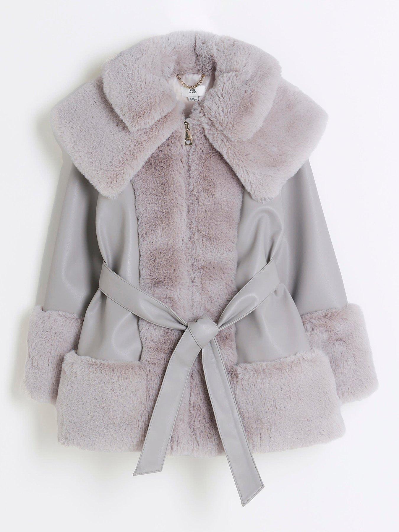 Girls faux fur coat deals