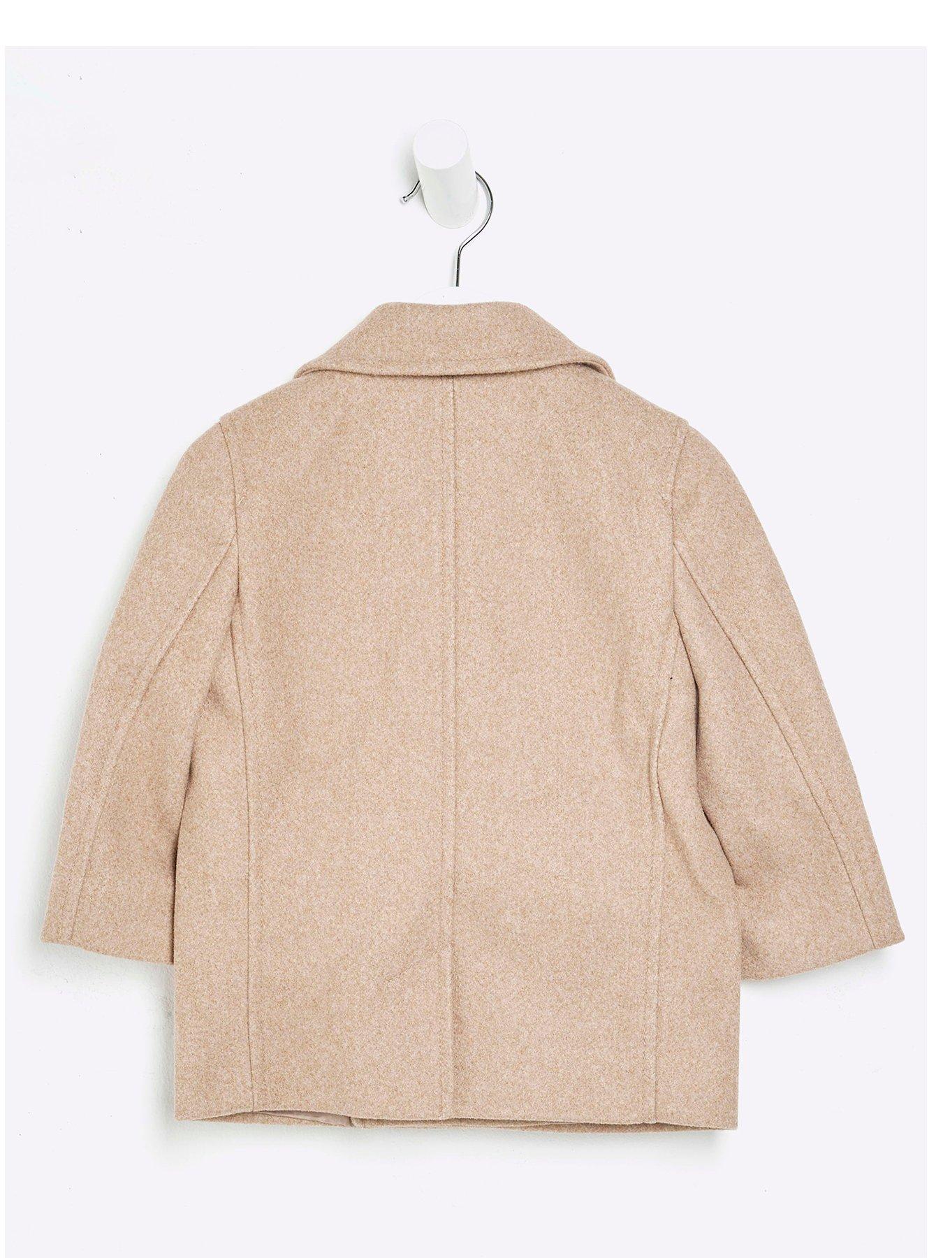  image of river-island-mini-buttoned-padded-peacoat-beige