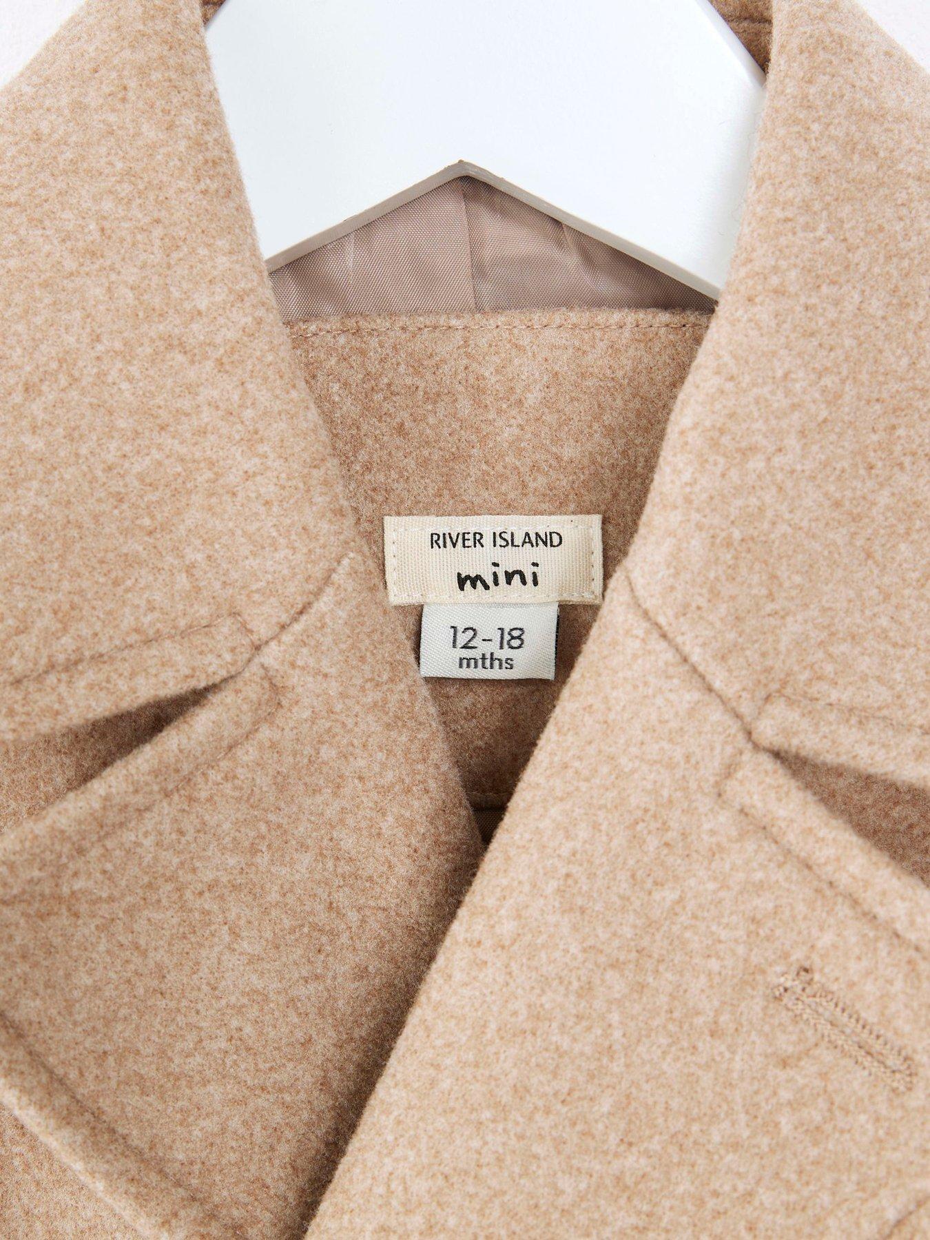  image of river-island-mini-buttoned-padded-peacoat-beige