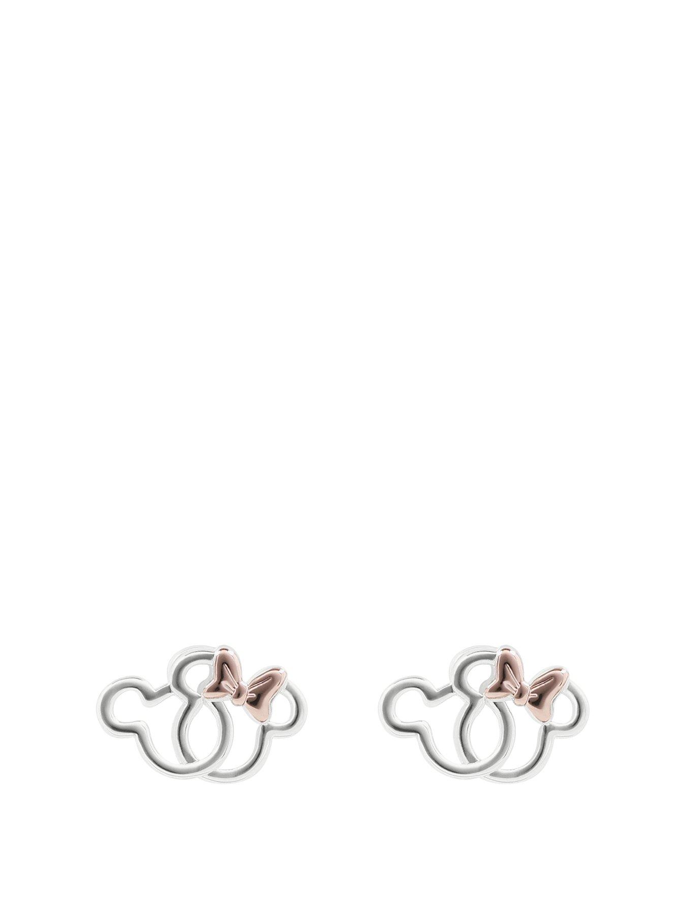  image of disney-silver-double-layered-minnie-mouse-earring