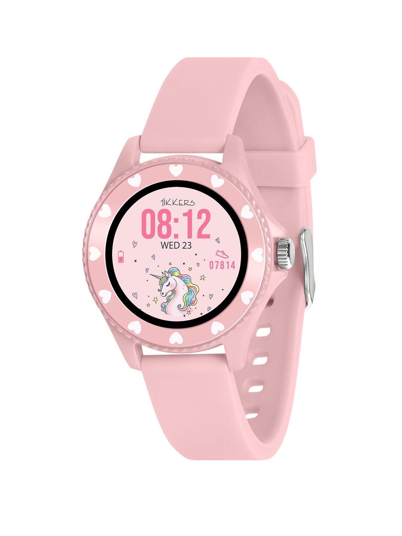 Tikkers Smart Series 34 Pink Silicone Strap Smart Watch