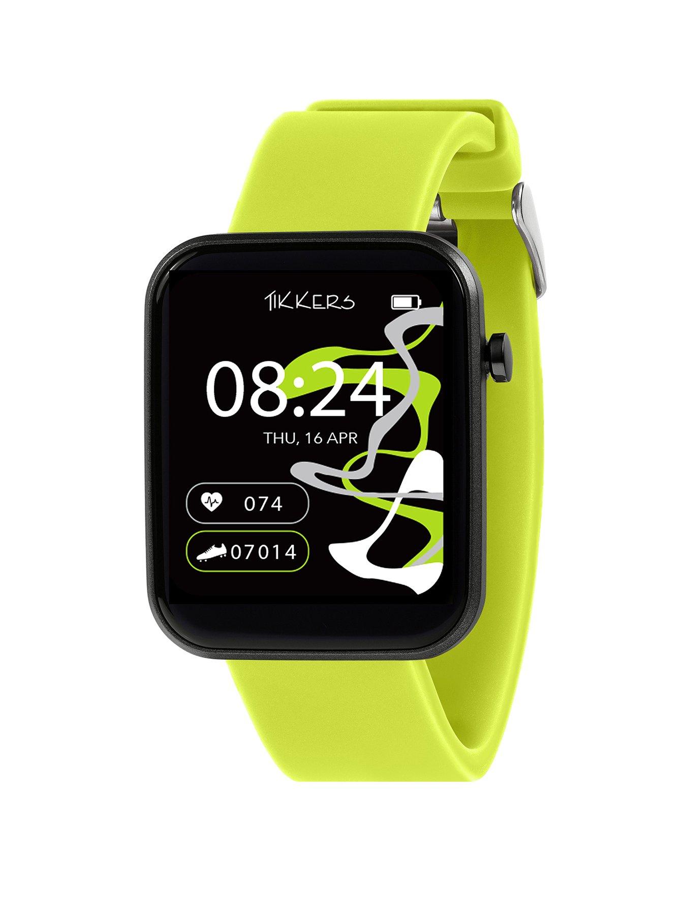 Tikkers Smart Series 13 Green Silicone Strap Smart Watch
