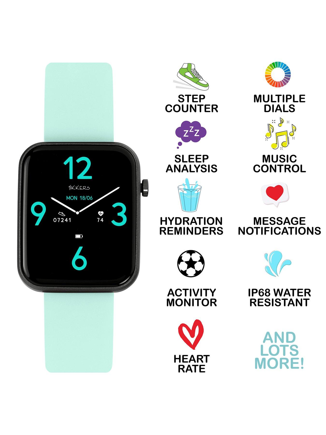  image of tikkers-smart-series-13-blue-silicone-strap-smart-watch
