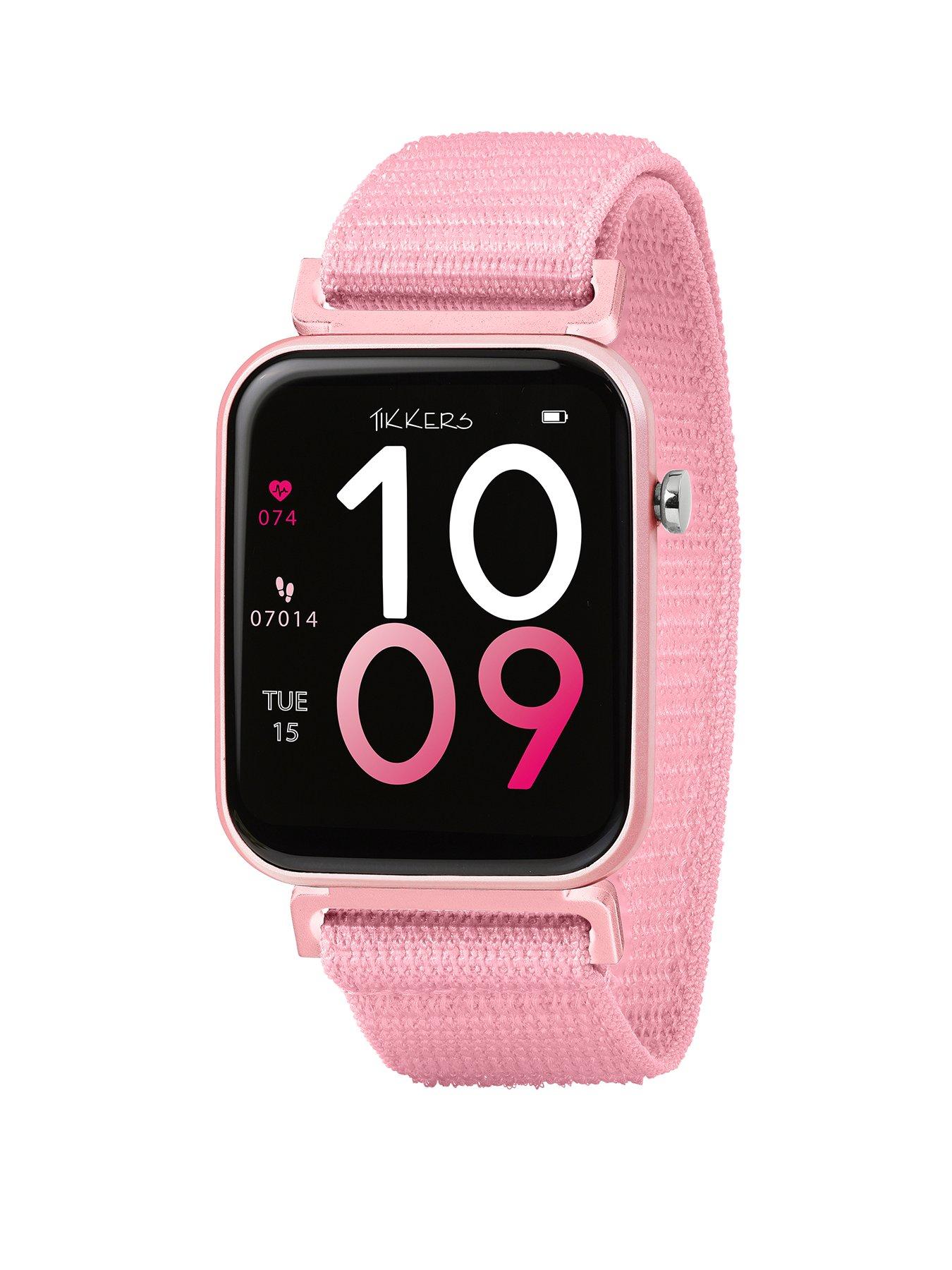 tikkers-smart-series-13-pink-riptape-strap-smart-watch