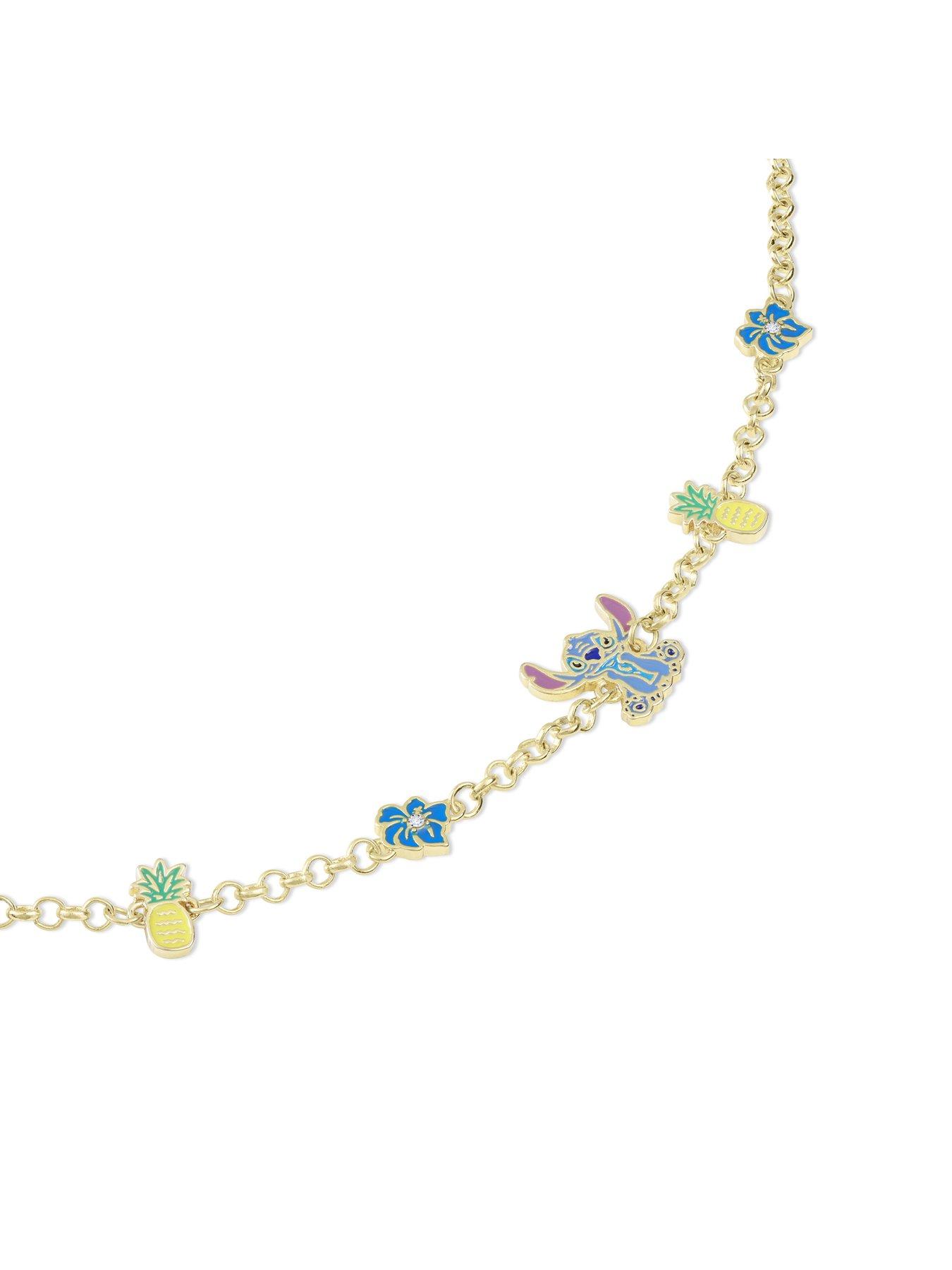  image of disney-gold-stitch-pineapple-flower-bracelet