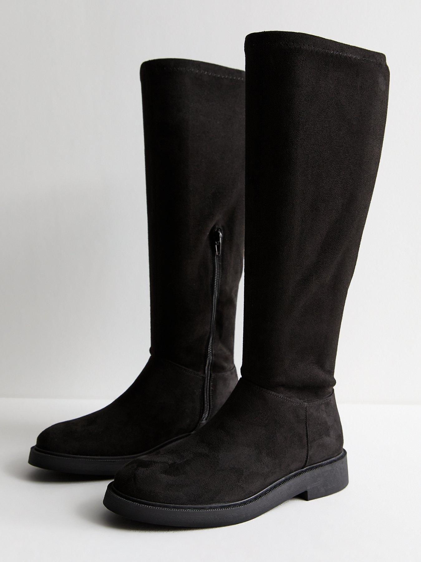 knee boots new look wide fit black boots