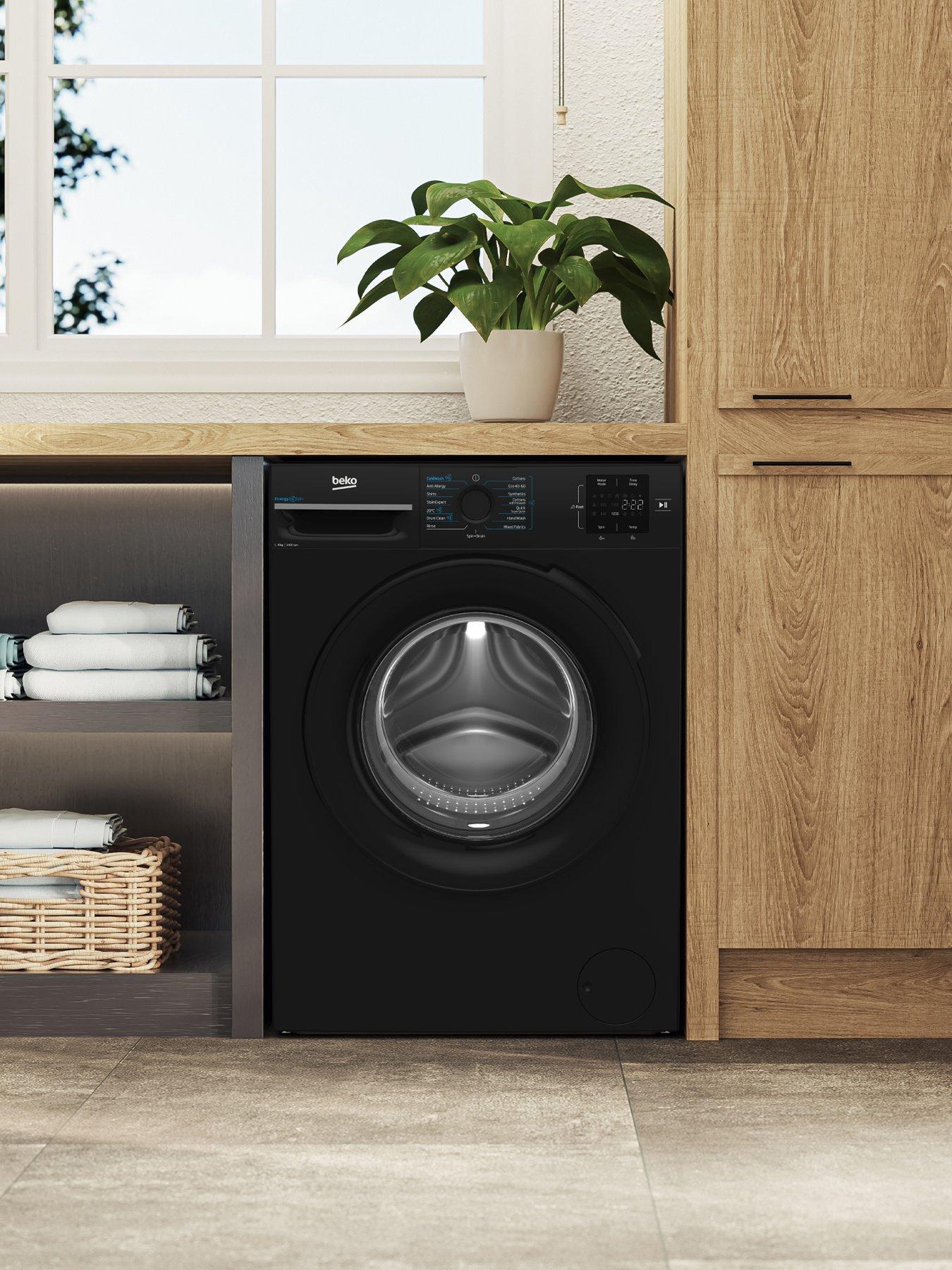  image of beko-bm3wt3941b-9kg-wash-1400-spinnbspwashing-machinenbsp--black-a-rated