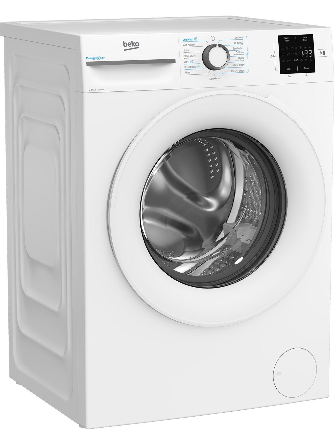  image of beko-bm3wt3841w-8kg-wash-1400-spinnbspwashing-machine-white-a-rated
