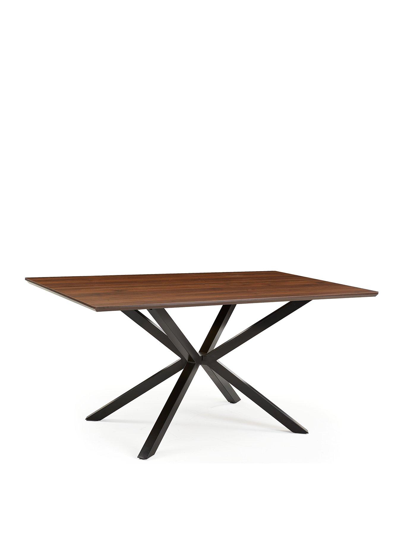 image of very-home-chopstick-160nbspcm-wood-top-dining-table-6-alisha-boucle-chairs-browncream