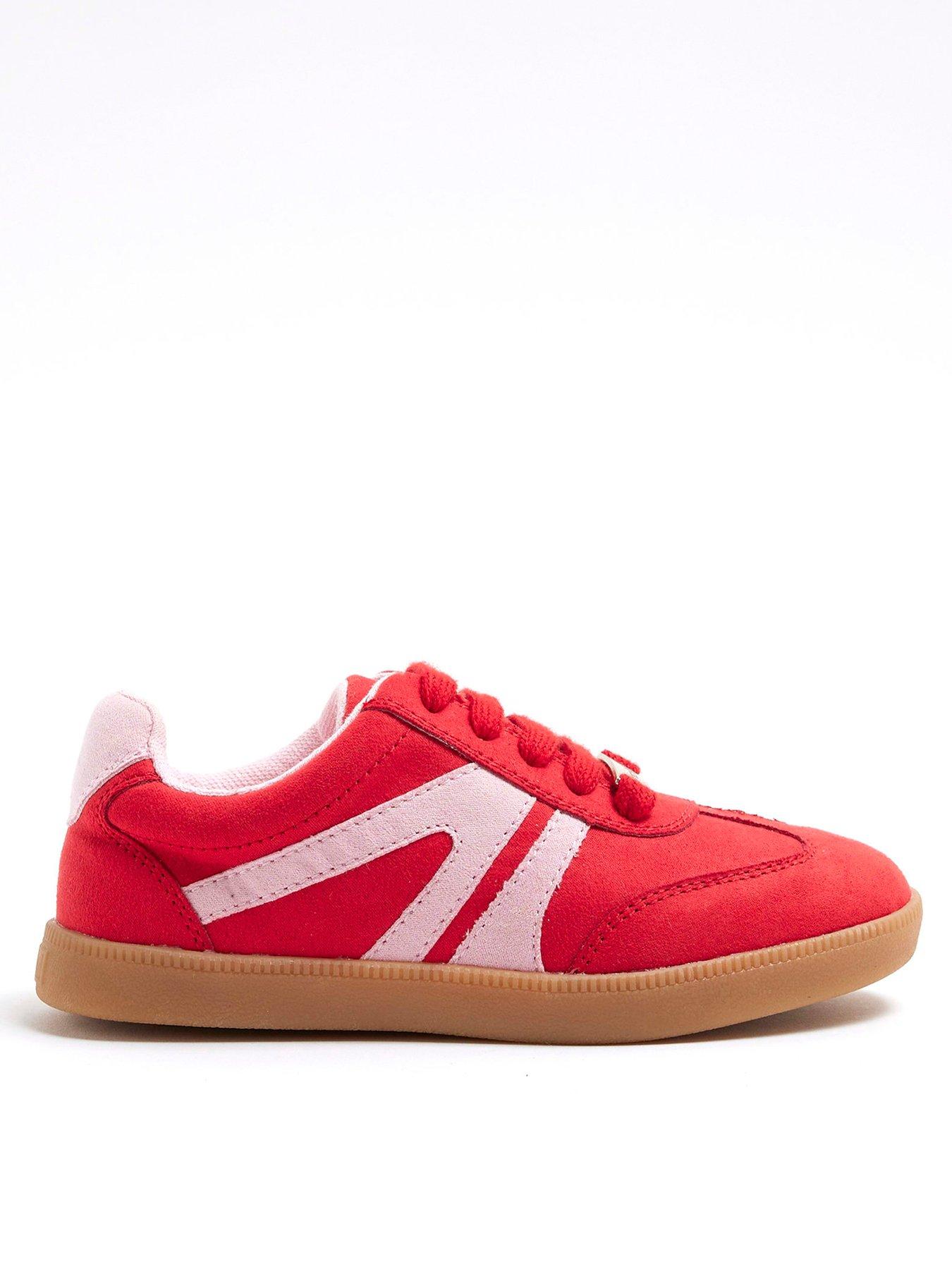 undefined Girls Lace Up Trainers - Red
