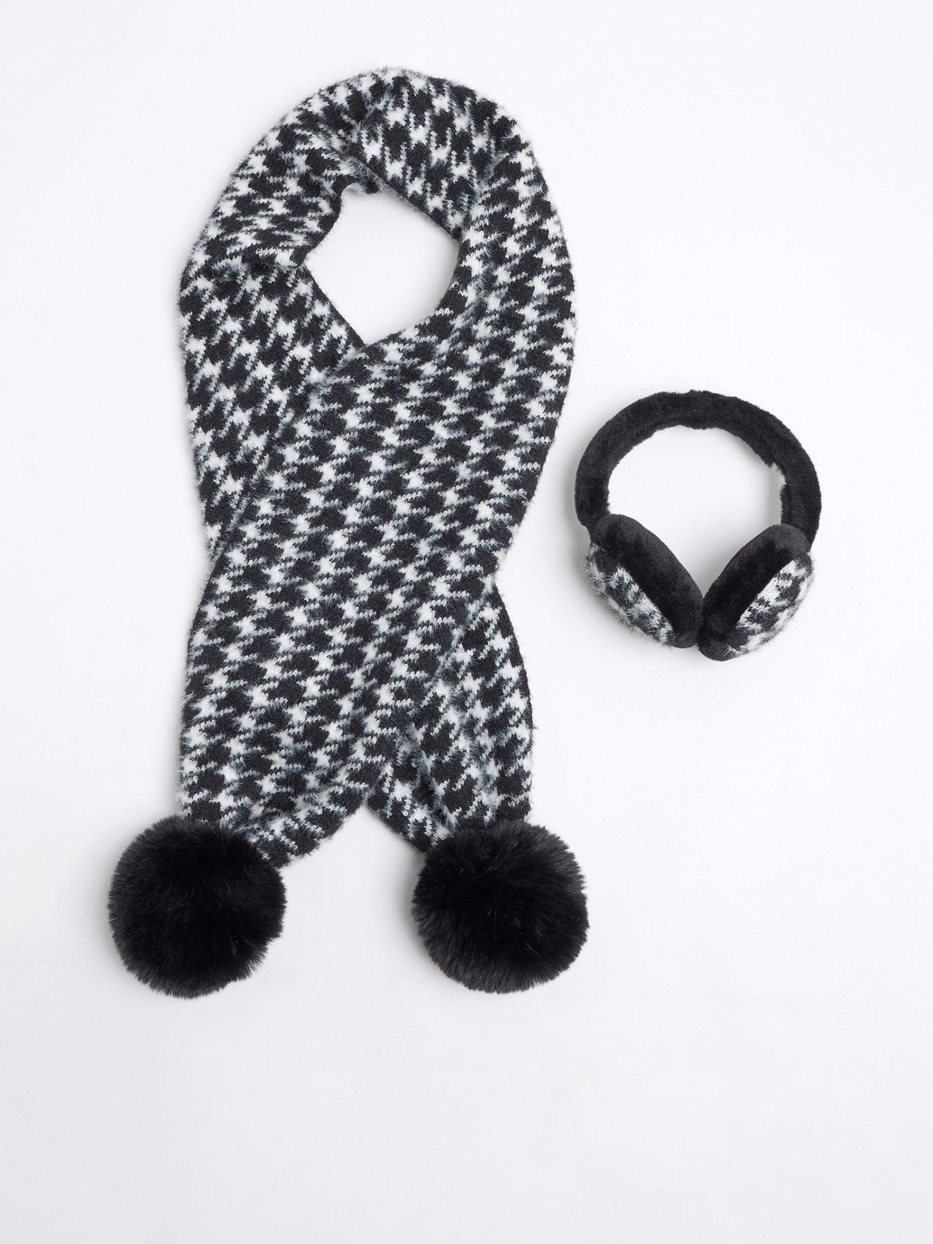 undefined Dogtooth Earmuff And Scarf Set - White