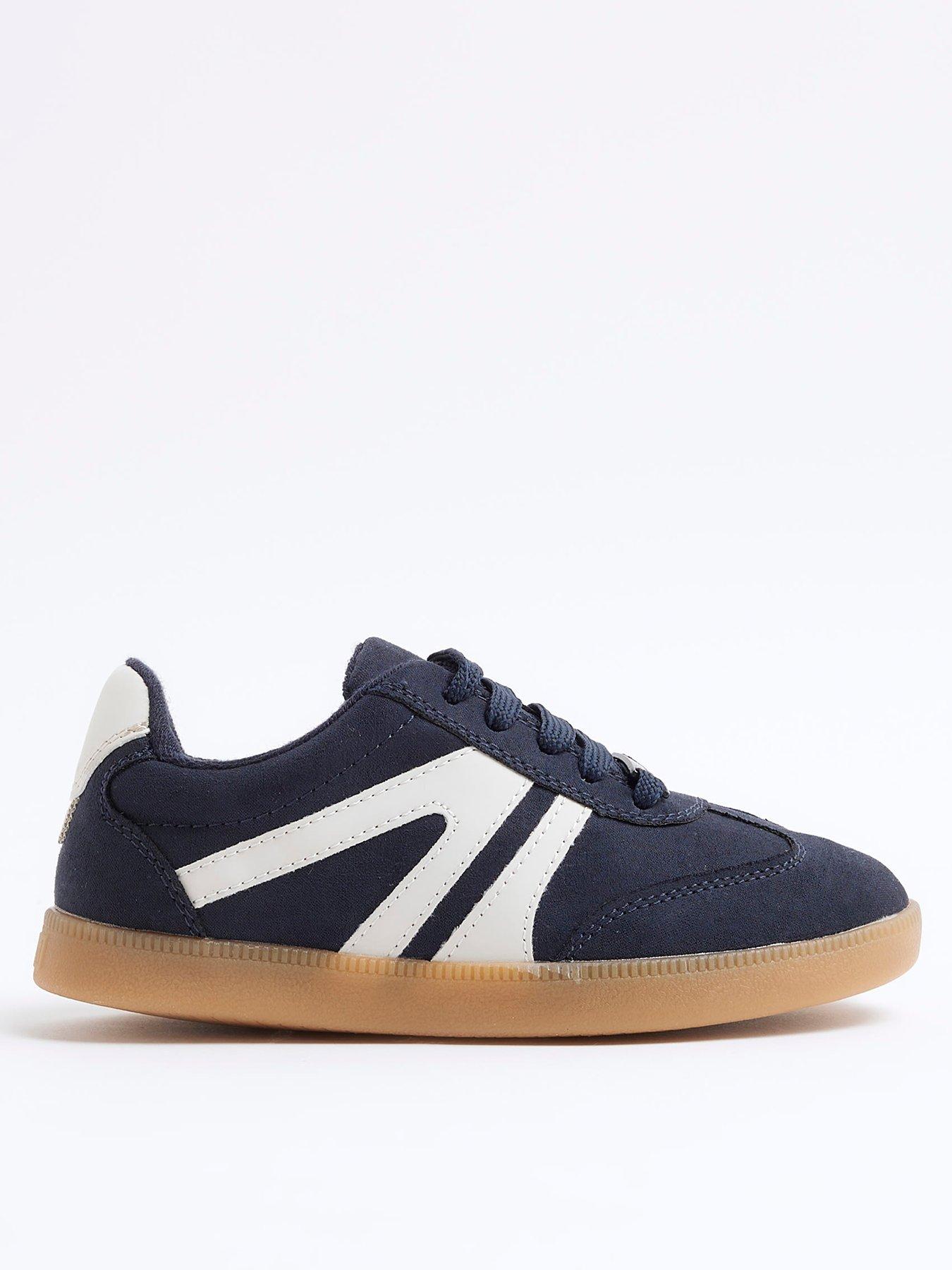  image of river-island-boys-lace-up-trainers-navy