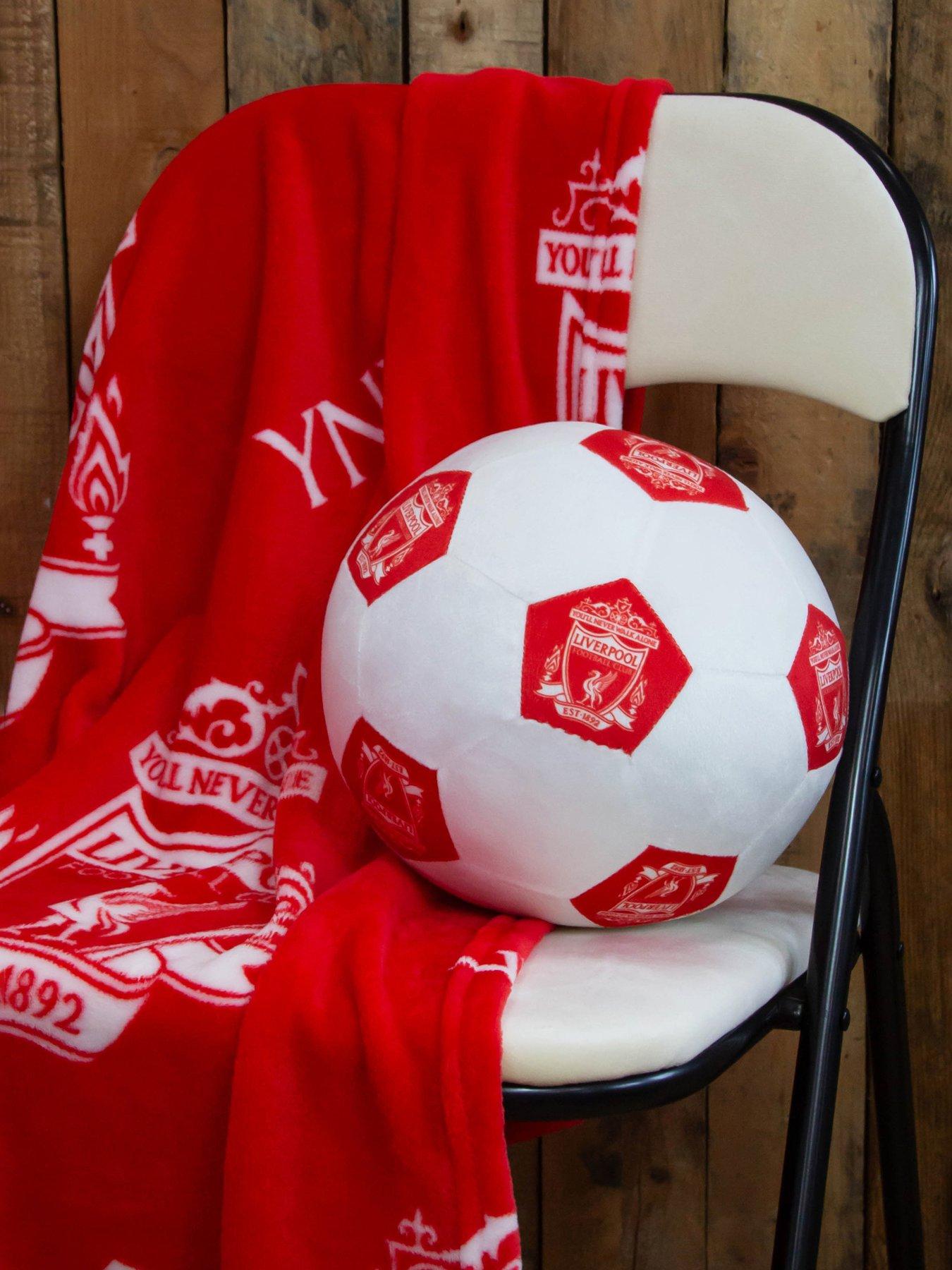 Liverpool FC Football Shaped Cushion - White/Red