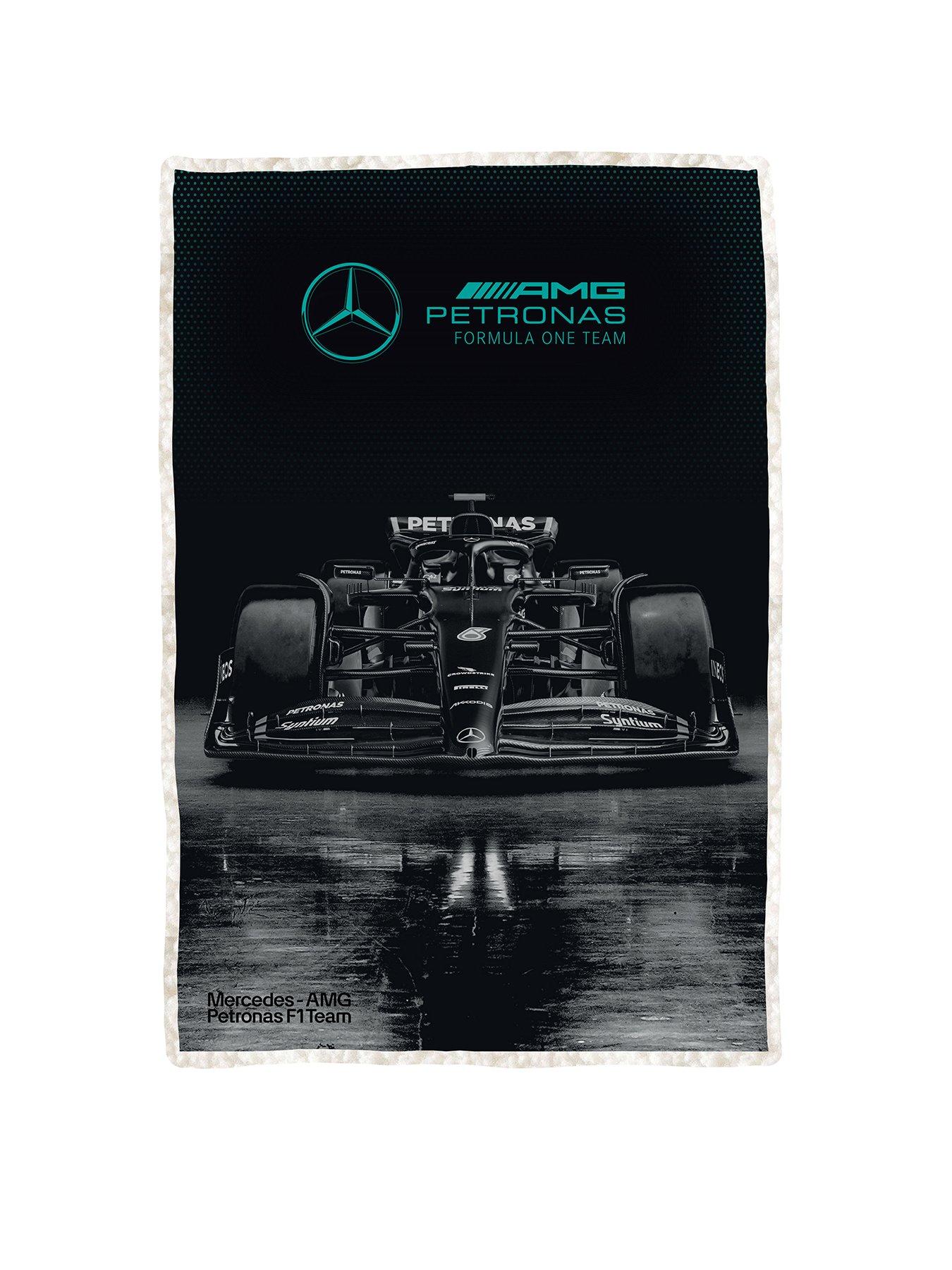  image of f1-mercedes-sherpa-lined-fleece-blanket