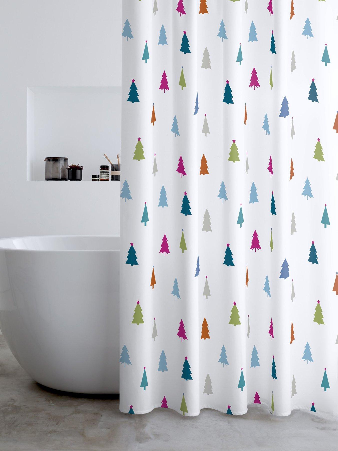 Image 1 of 3 of Catherine Lansfield Christmas Tree Shower Curtain