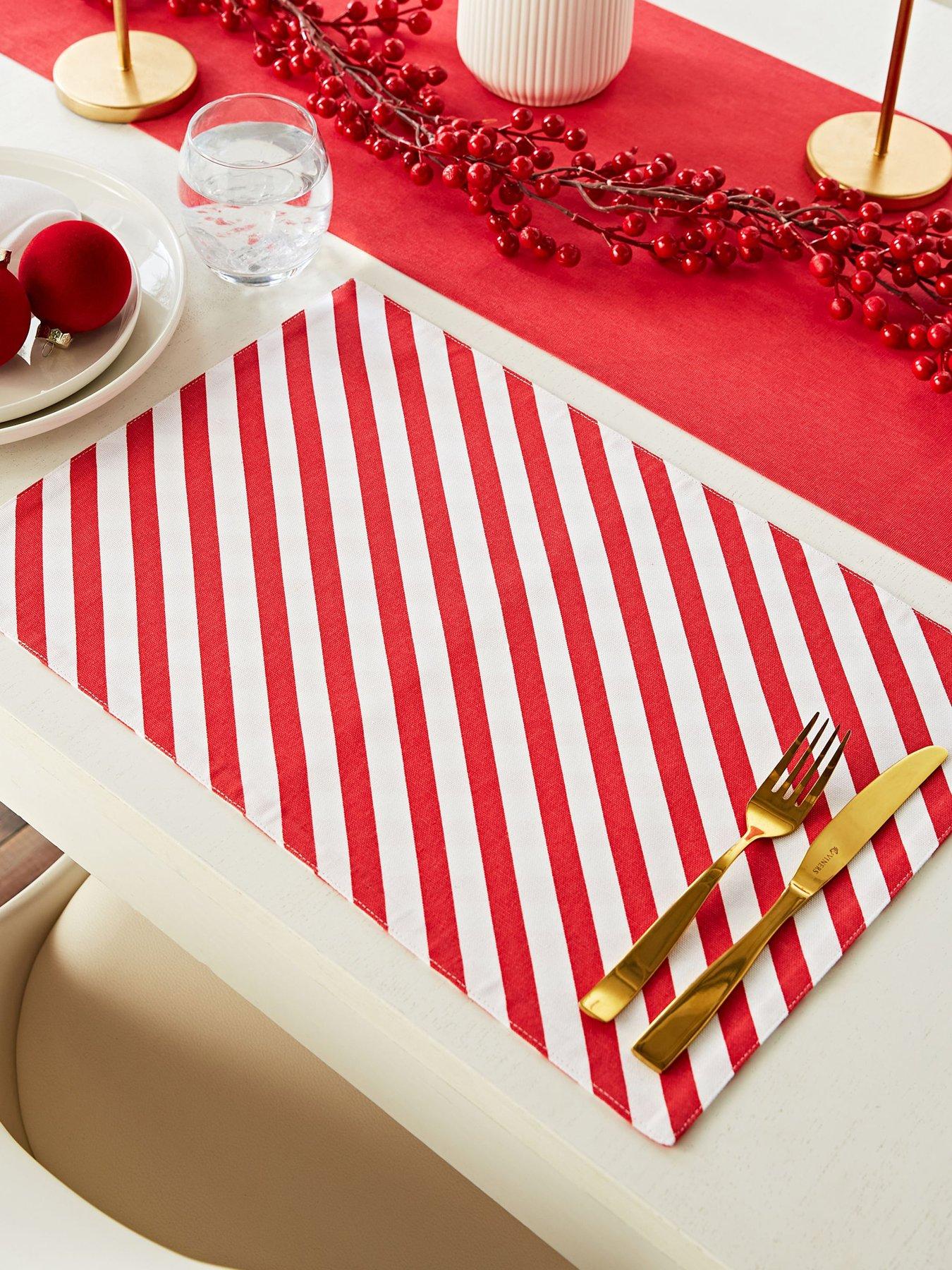 undefined Christmas Candy Cane Placemats – Set of 4