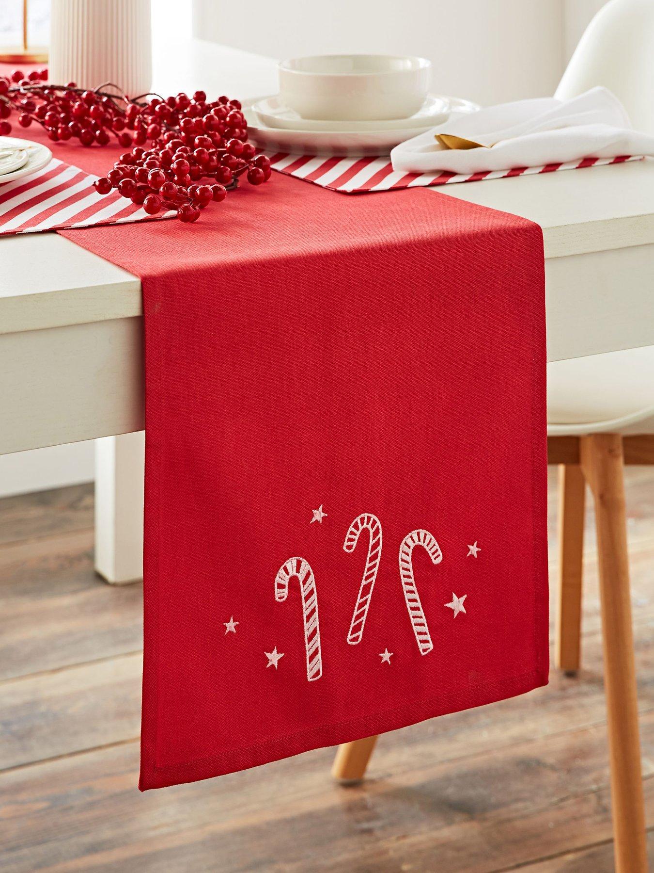 Image 3 of 3 of Catherine Lansfield Christmas Candy Cane Table Runner