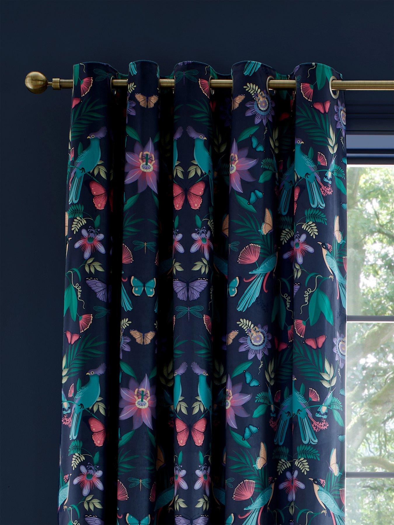 Image 2 of 3 of Catherine Lansfield Mya Tropical Birds Curtains