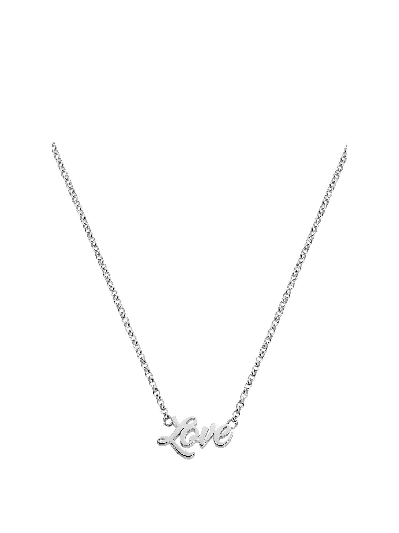  image of hot-diamonds-hd-x-tg-italic-name-necklace-belcher-chain