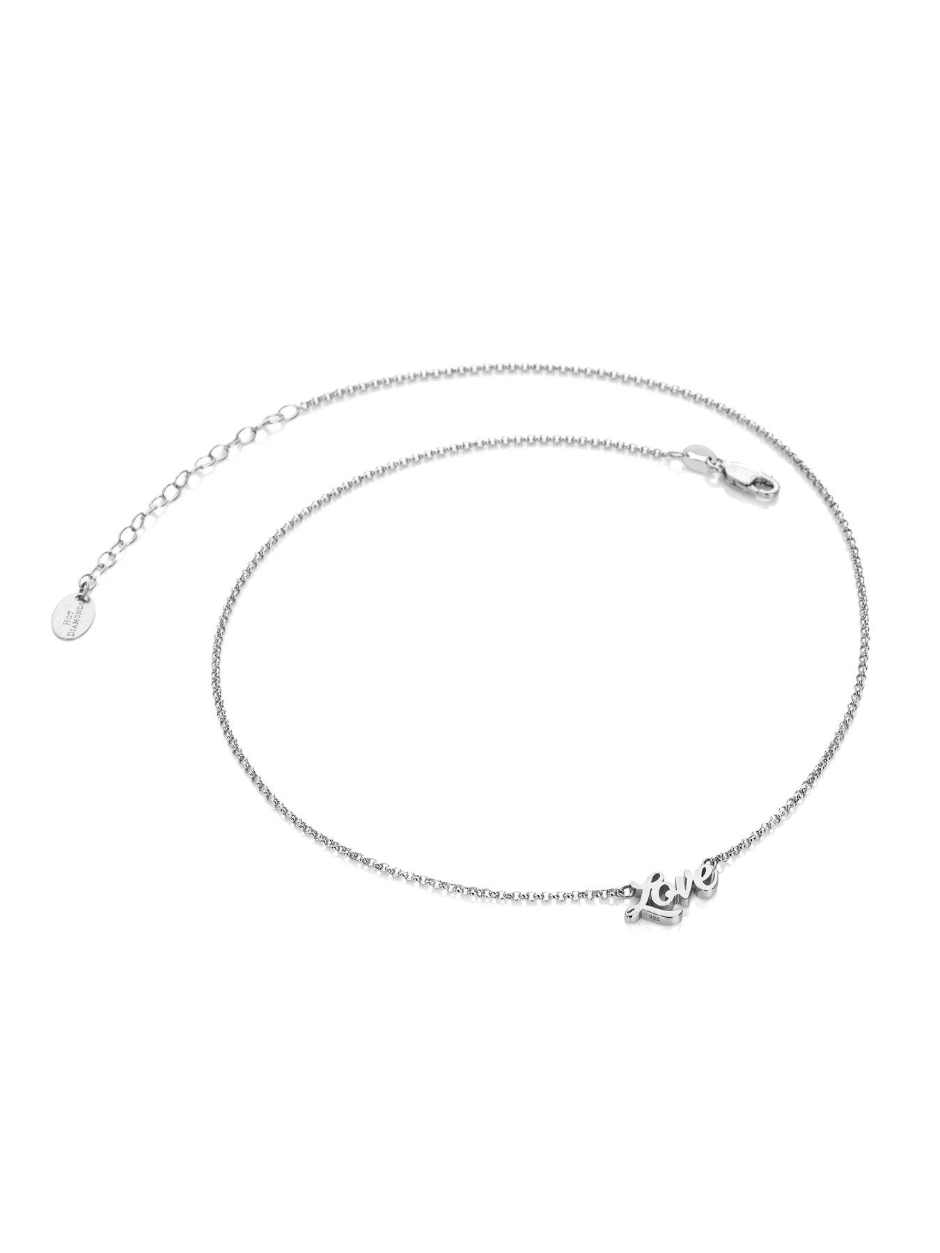  image of hot-diamonds-hd-x-tg-italic-name-necklace-belcher-chain