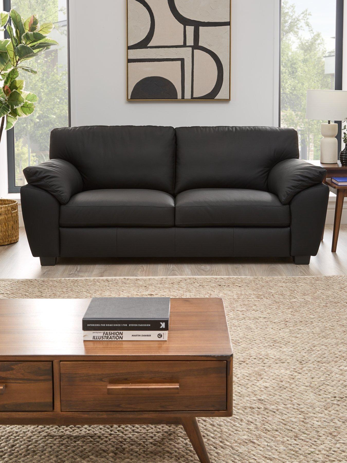 The Very Collection Montreal Real Leather/Faux Leather 3 Seater Sofa - FSC Certified