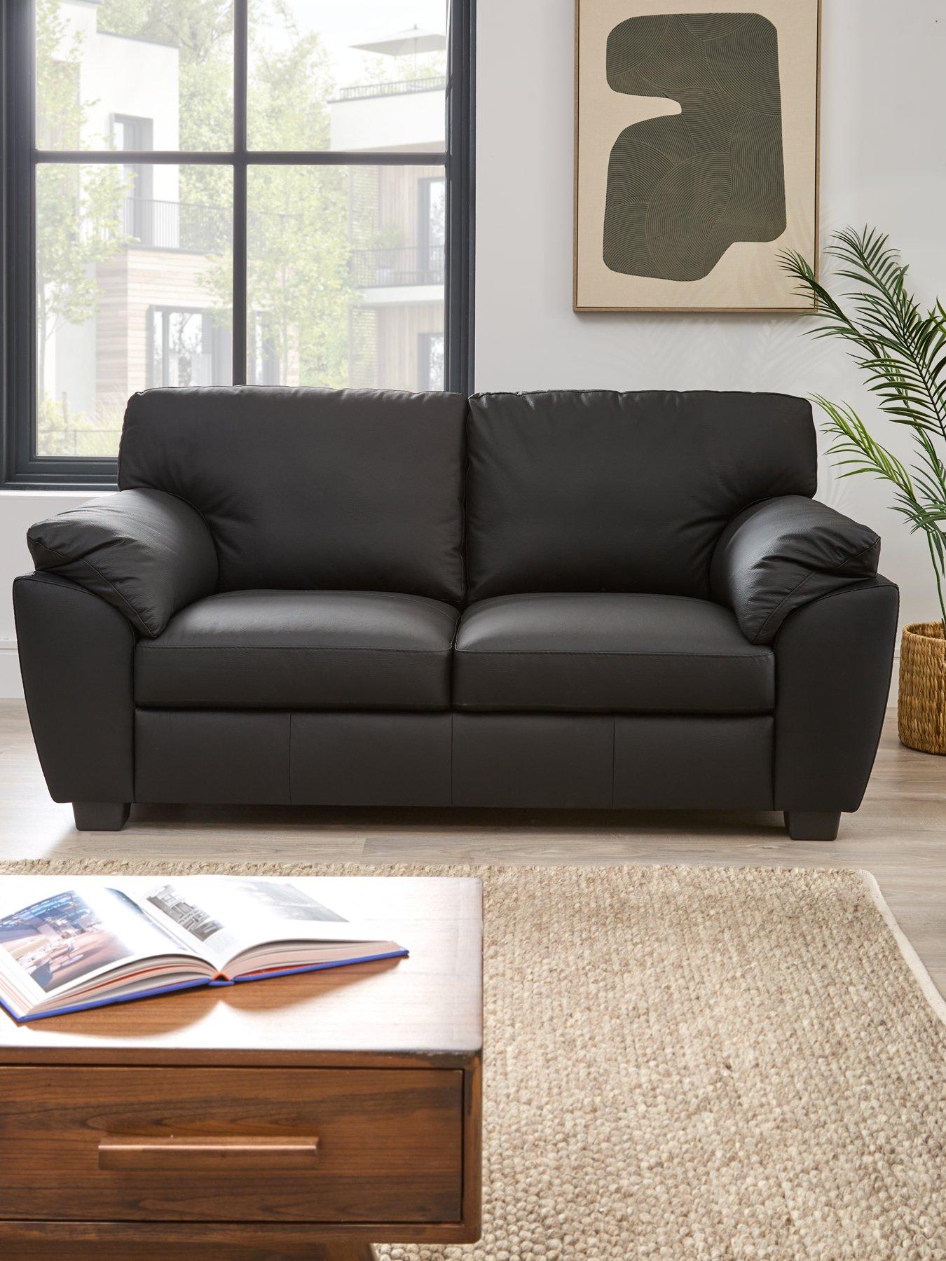 The Very Collection Montreal Real Leather/Faux Leather 2 Seater Sofa - FSC Certified