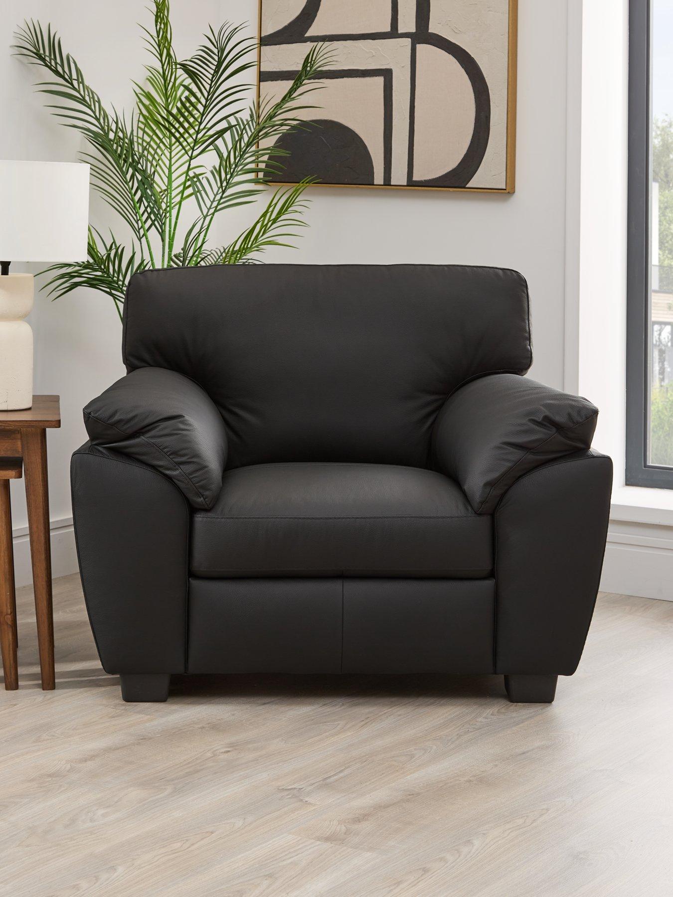 The Very Collection Montreal Real Leather/Faux Leather Armchair - FSC Certified