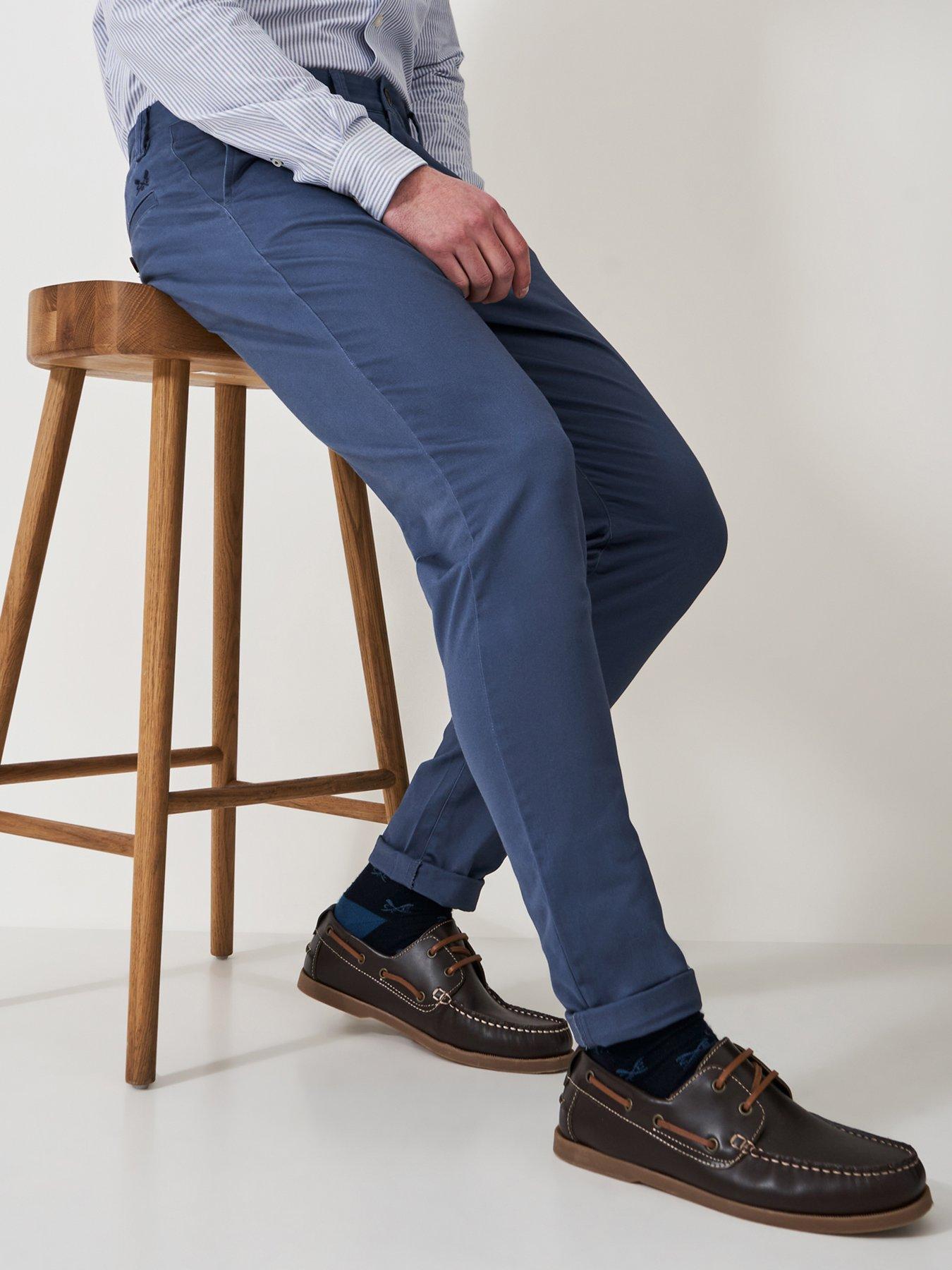 Image 1 of 5 of Crew Clothing Slim Fit Heritage Chinos - Blue