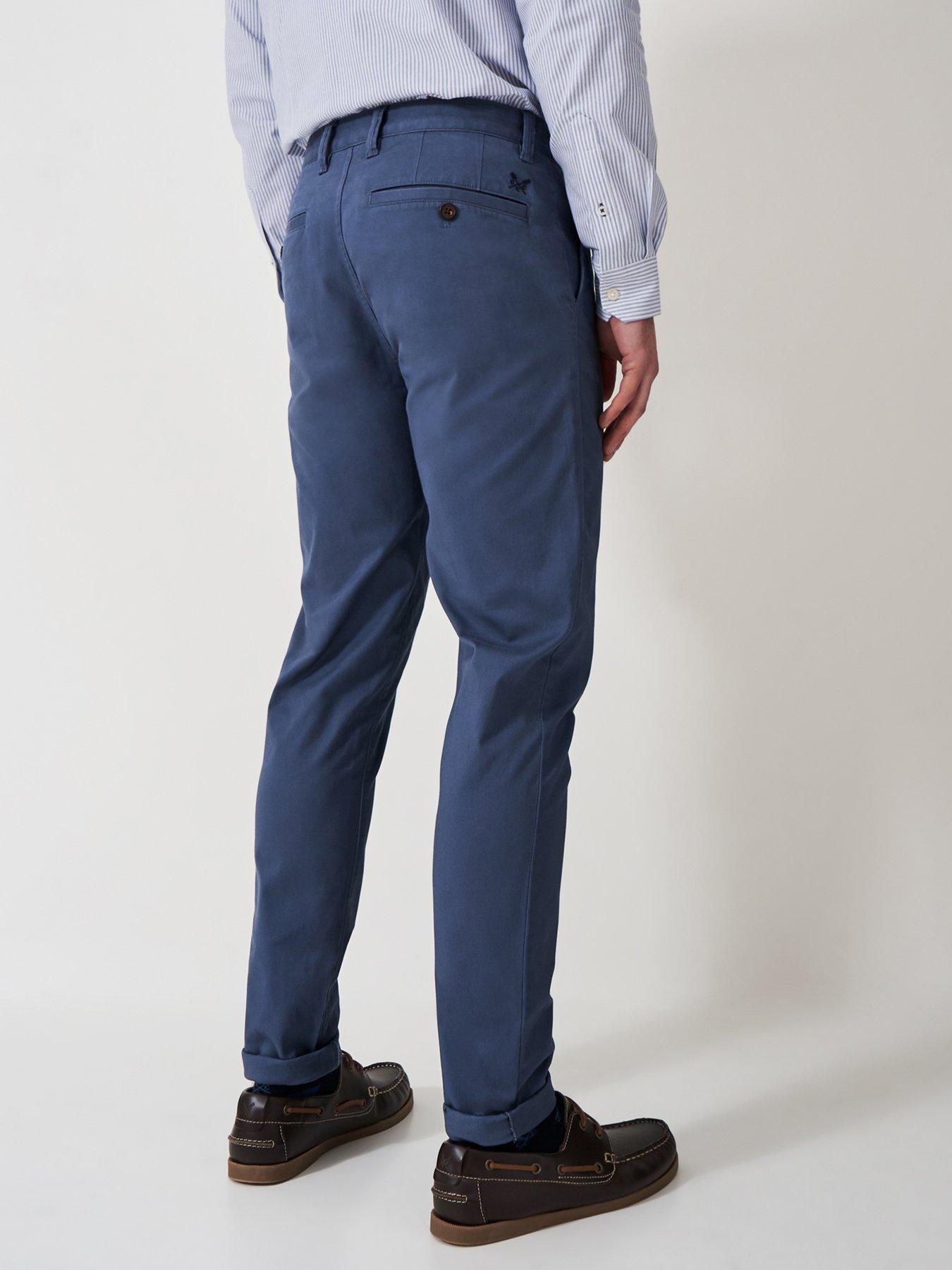Image 2 of 5 of Crew Clothing Slim Fit Heritage Chinos - Blue