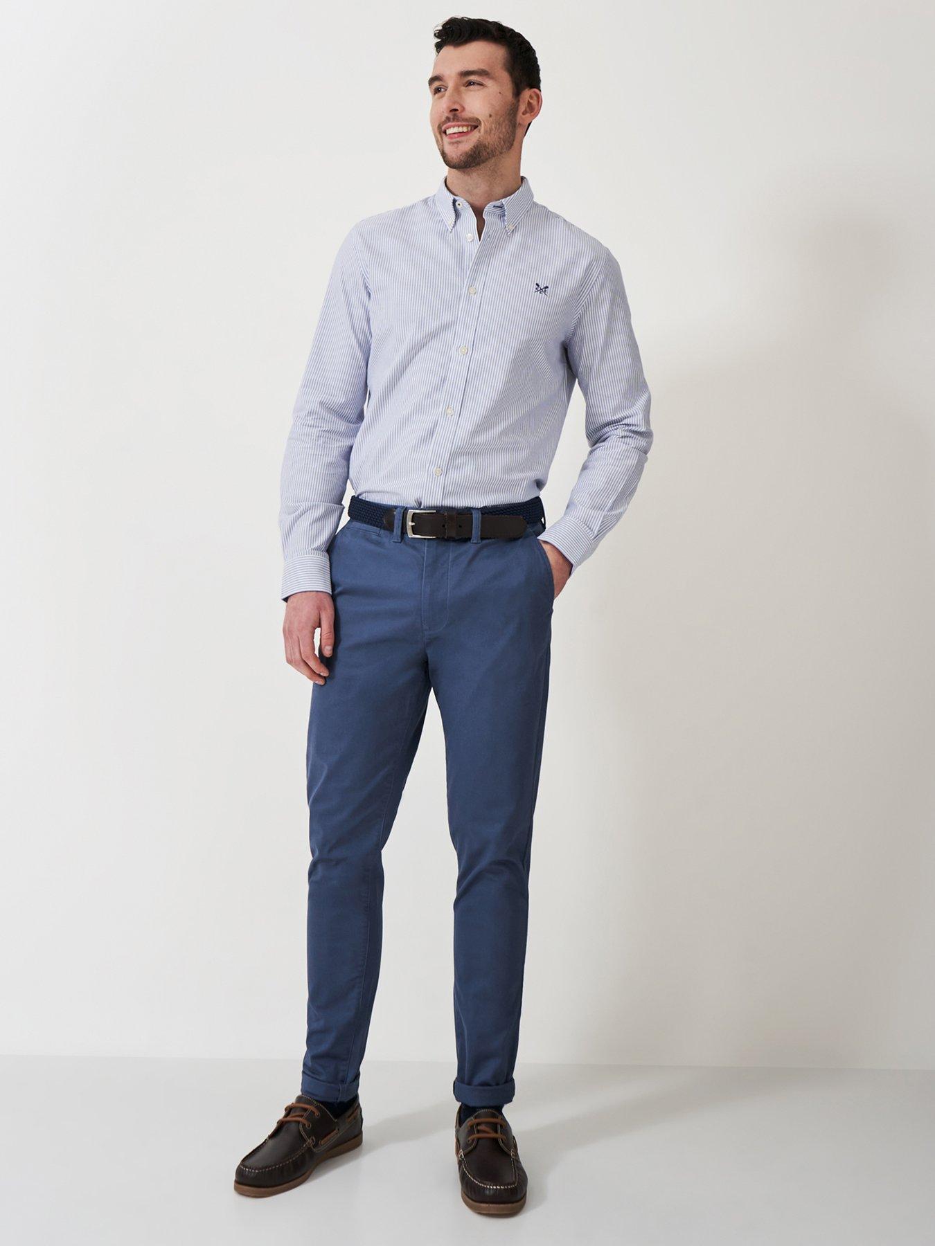 Image 5 of 5 of Crew Clothing Slim Fit Heritage Chinos - Blue