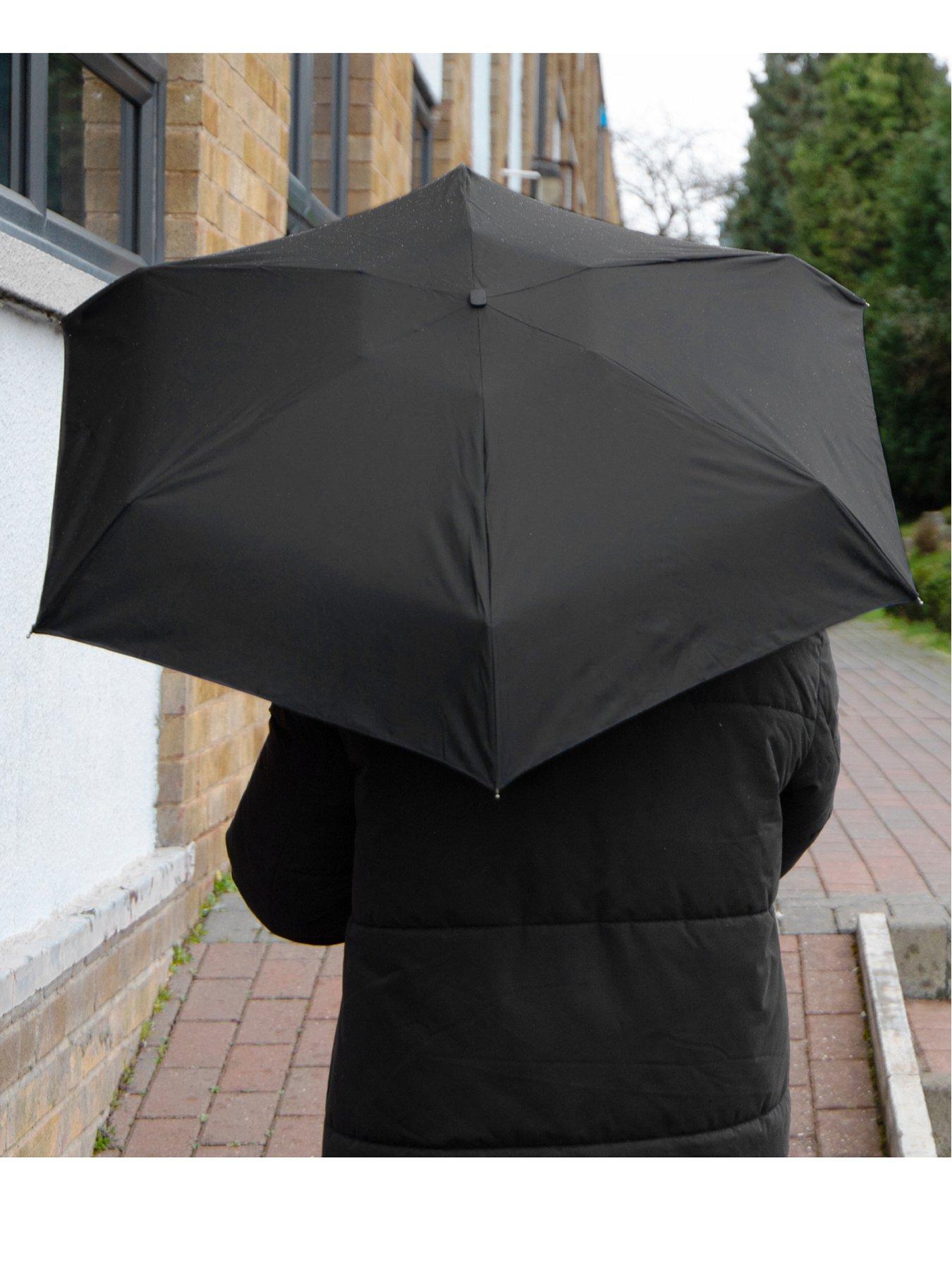  image of totes-compact-flat-black-umbrella