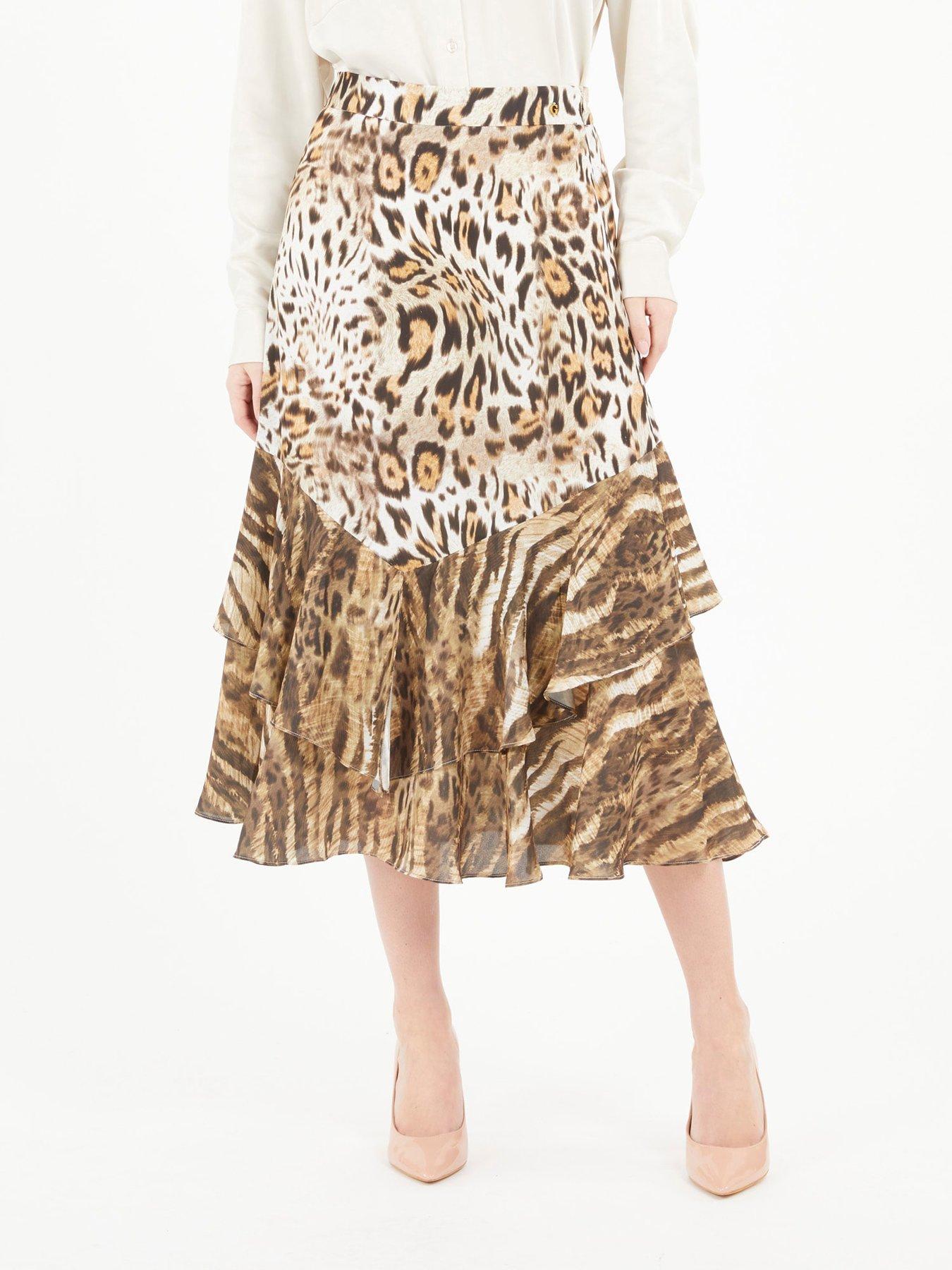undefined Chantal Flare Midi Skirt - Brown