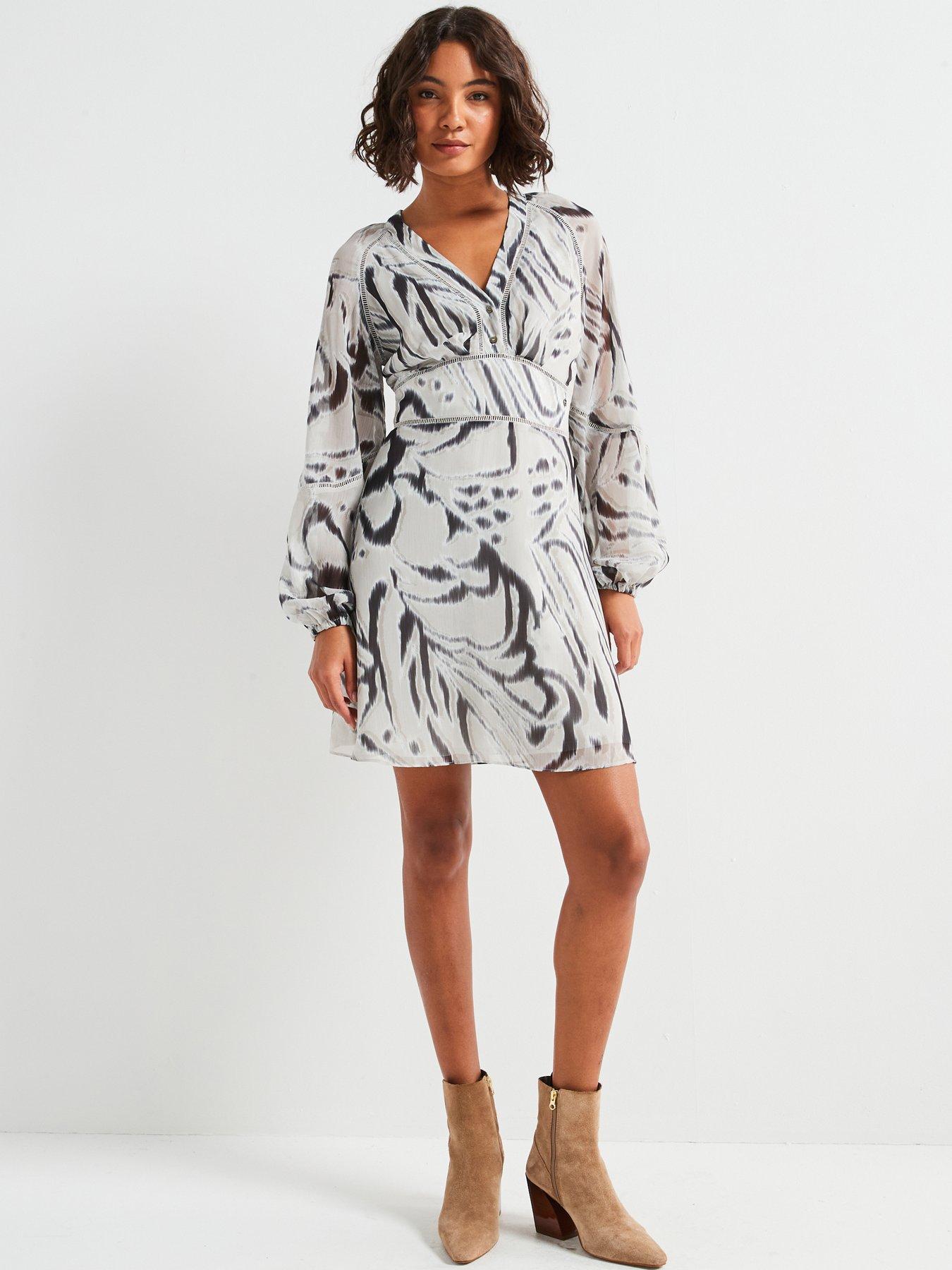 undefined Yvette Long Sleeve Dress - White